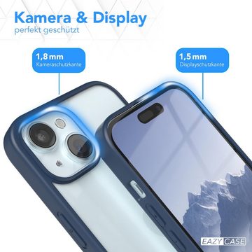 EAZY CASE Handyhülle Bumper Case für Apple iPhone 15 6,1 Zoll, Handyhülle Dünn mit Kameraschutz Hybrid Handyhülle Rand Nacht Blau