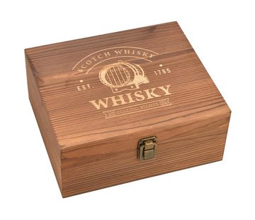 G.Wurm GmbH Gläser-Set Whisky Geschenk-Set mit 2 Gläsern, Edelstahl-Eiswürfeln, Zange