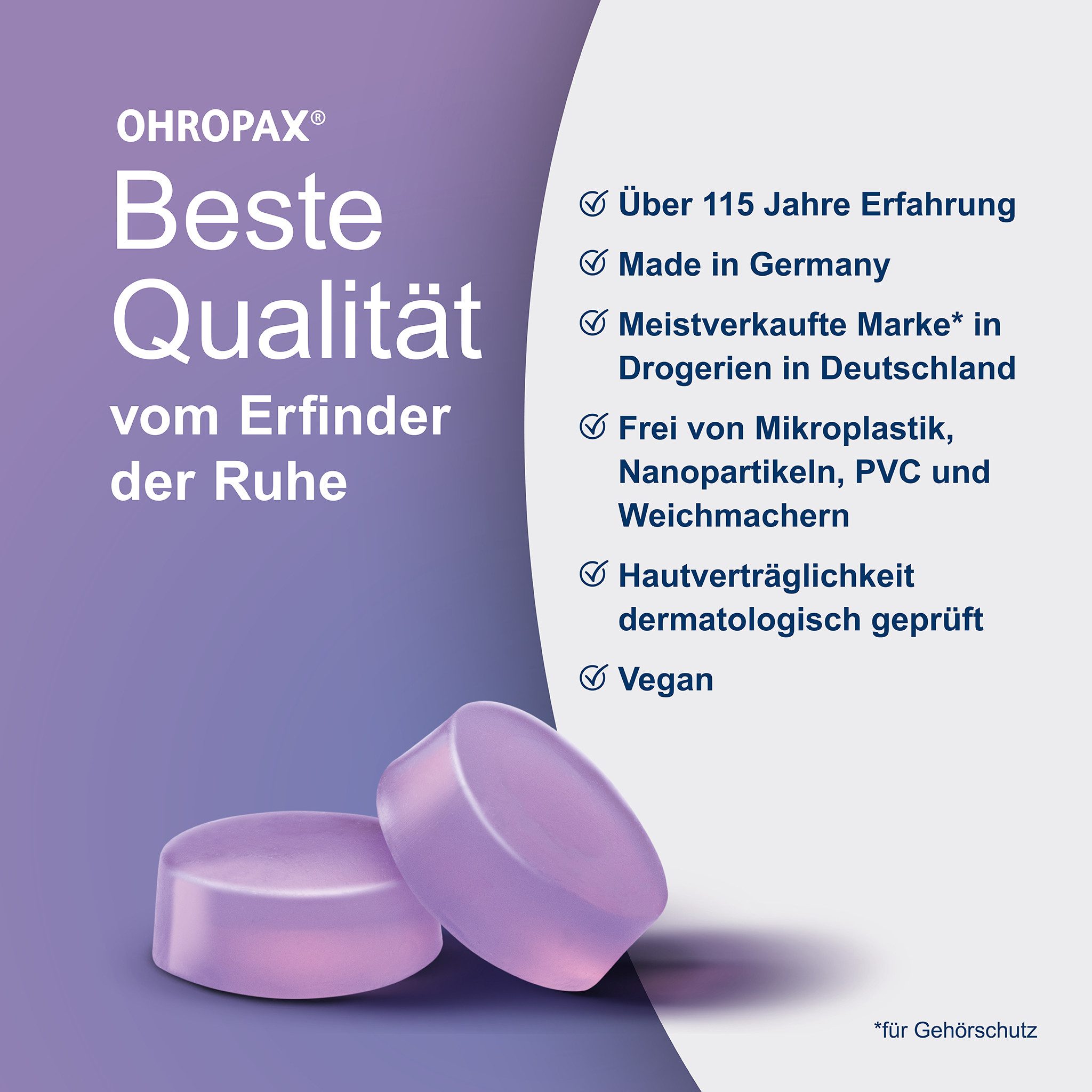 OHROPAX Gehörschutzstöpsel OHROPAX Good Night Silikon Vor-Ohr Stöpsel – Bild 3 von 5