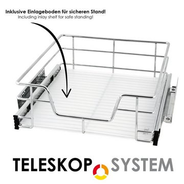 bremermann Teleskopauszug Teleskopschublade, Küchenschublade mit Einlegeboden, 50 cm