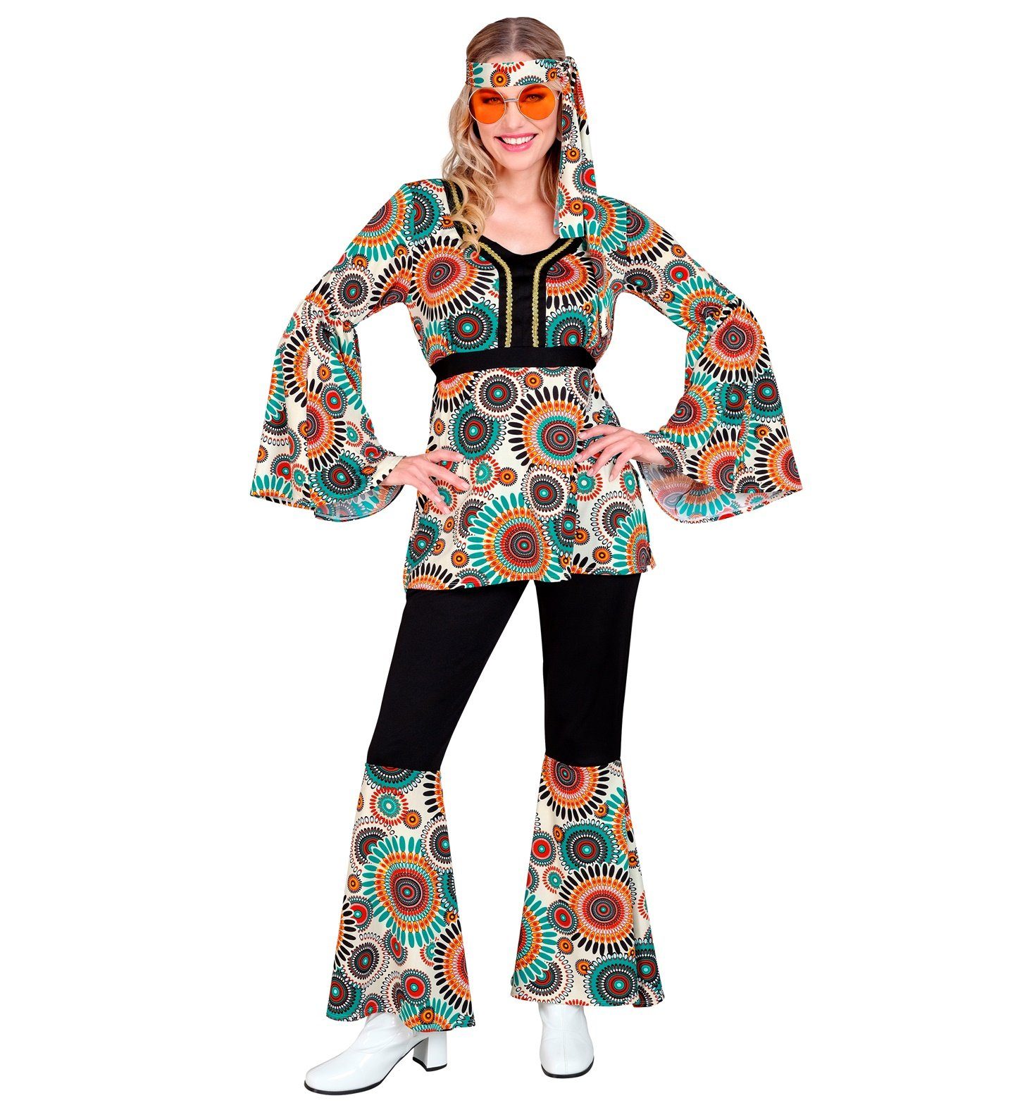 Widmann S.r.l. Kostüm Hippie Anzug 'Vintage' für Damen, Mehrfarbig