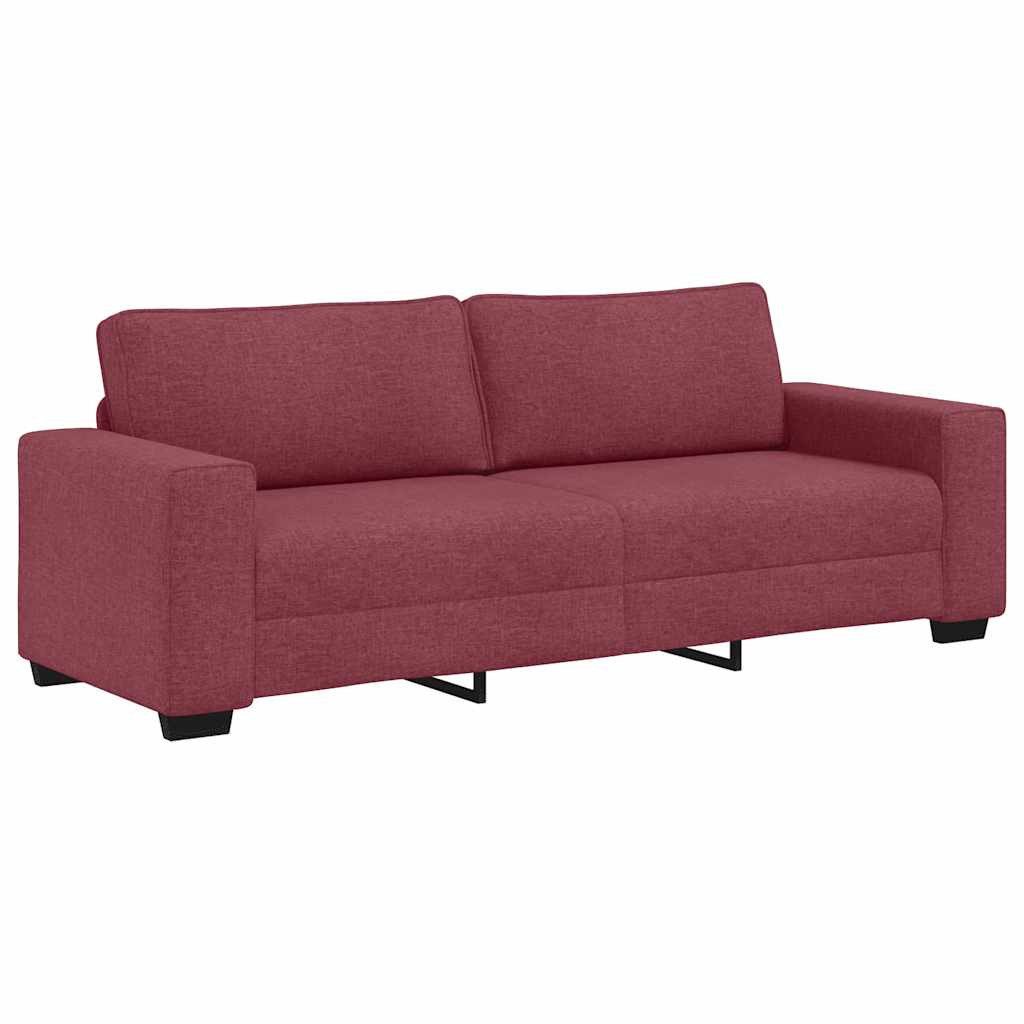 vidaXL Sofa 3-Sitzer-Sofa Weinrot 220x77x82 cm Stoff, 1 Teile
