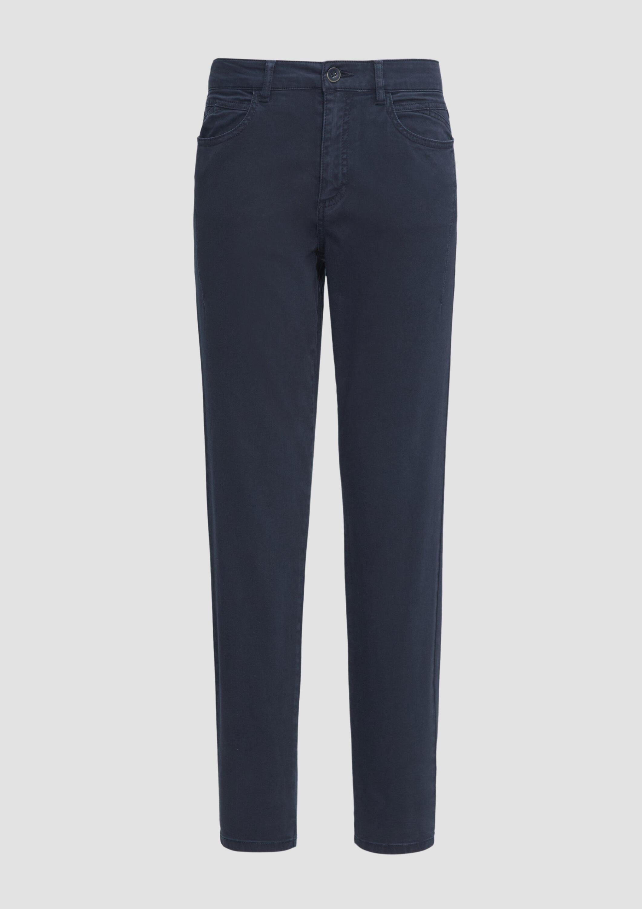 s.Oliver Chinos Hose Gewaschene Hose im Slim Fit aus Baumwollsatin