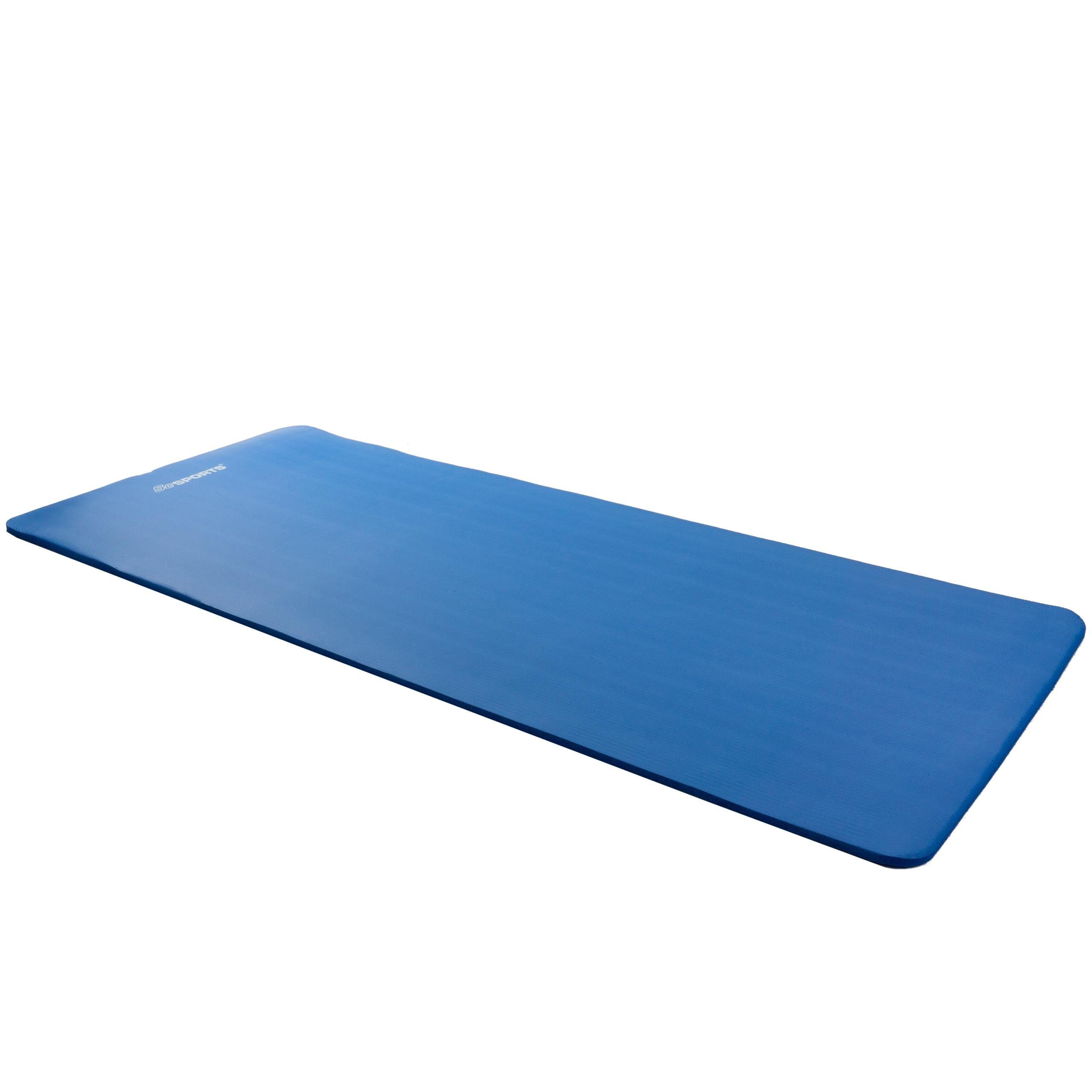 ScSPORTS® Sportmatte 190x80x1,5 cm Dunkelblau Gymnastik Tragegurt Fitness Yogamatte Matte