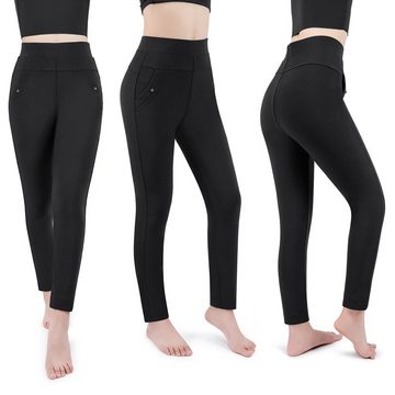 Frentree Leggings mit Hosentaschen im Alltagslook, schicke und bequeme Damen Sporthose mit Bauchwegfunktion, Blickdicht und Atmungsaktiv, sportliche Hose