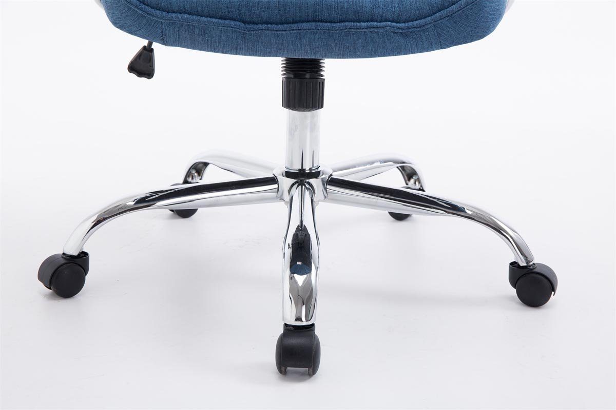 Schreibtischstuhl CLP mit blau Rako Stoff, robuster Chefsessel Armlehnen