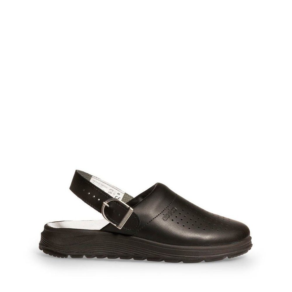 Abeba Berufs-Clog Active – Perforiert Glattleder Schnalle OB Src Clog