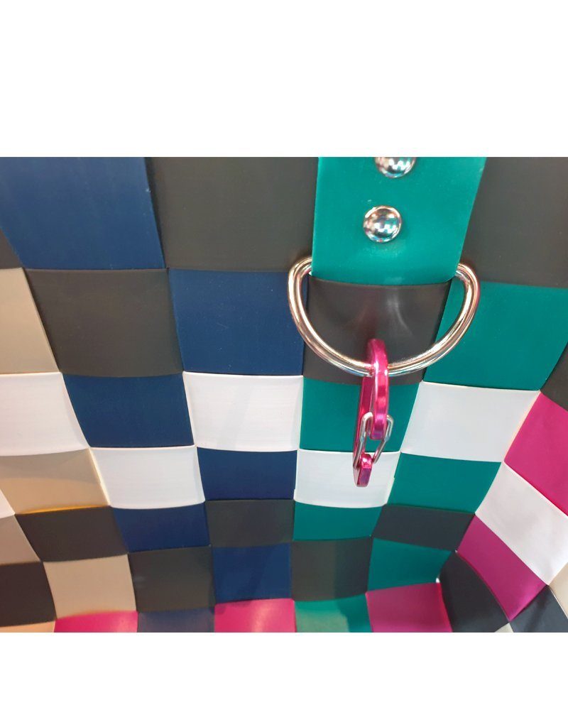 robuster, Einkaufstasche ICE BAG pink-blau-grün, Mini recycelter Einkaufskorb 5008-49, Witzgall Witzgall Kunststoff Shopper