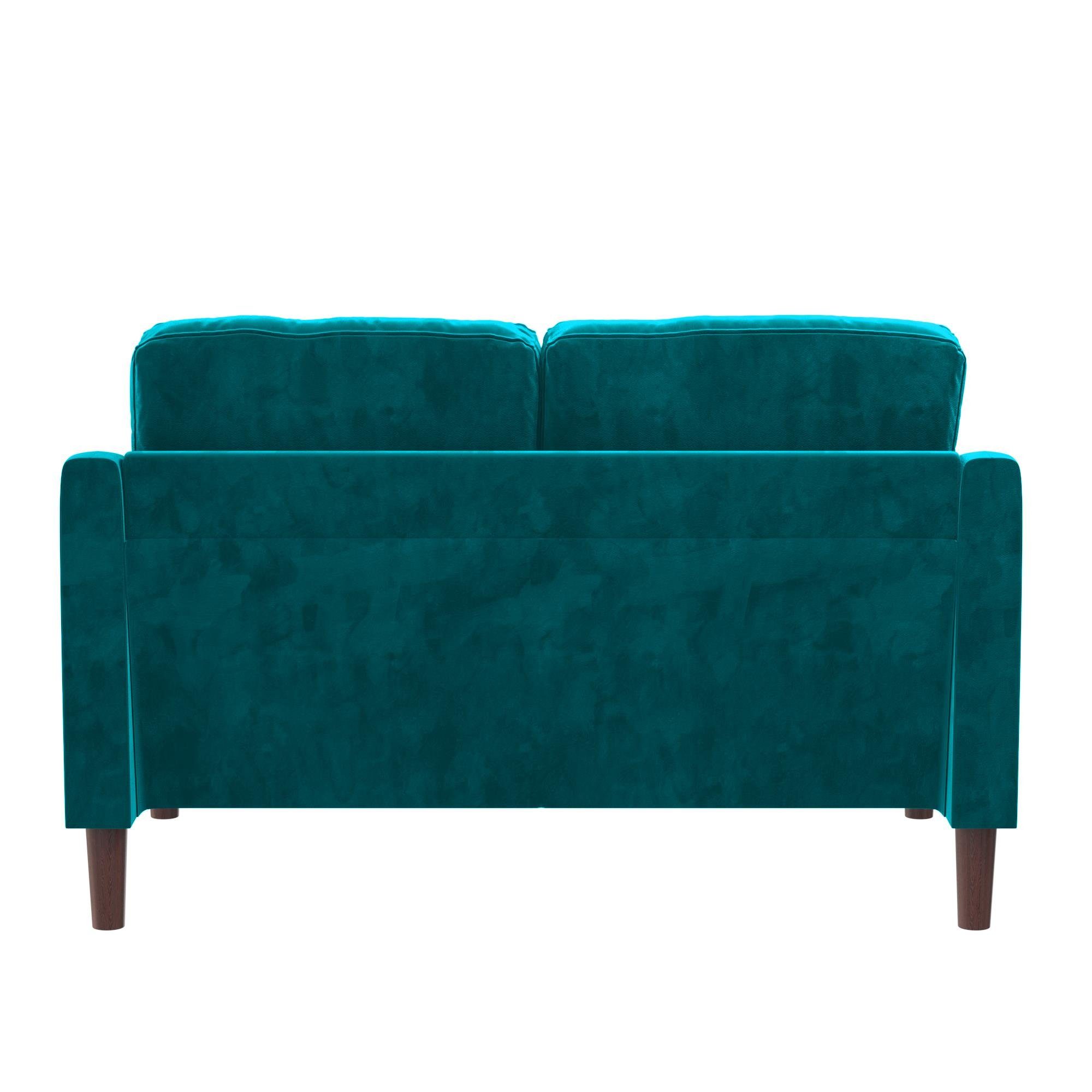 loft24 Sofa Marbella, Bezug 2-Sitzer, Couch, grün in Länge 129,5 Samtoptik, cm