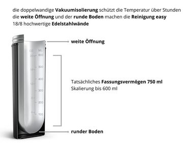 FSA Nutrition Trinkflasche Edelstahl 750 ml Thermoflasche Doppelwandig für kühle Shakes, inkl. Mischsieb