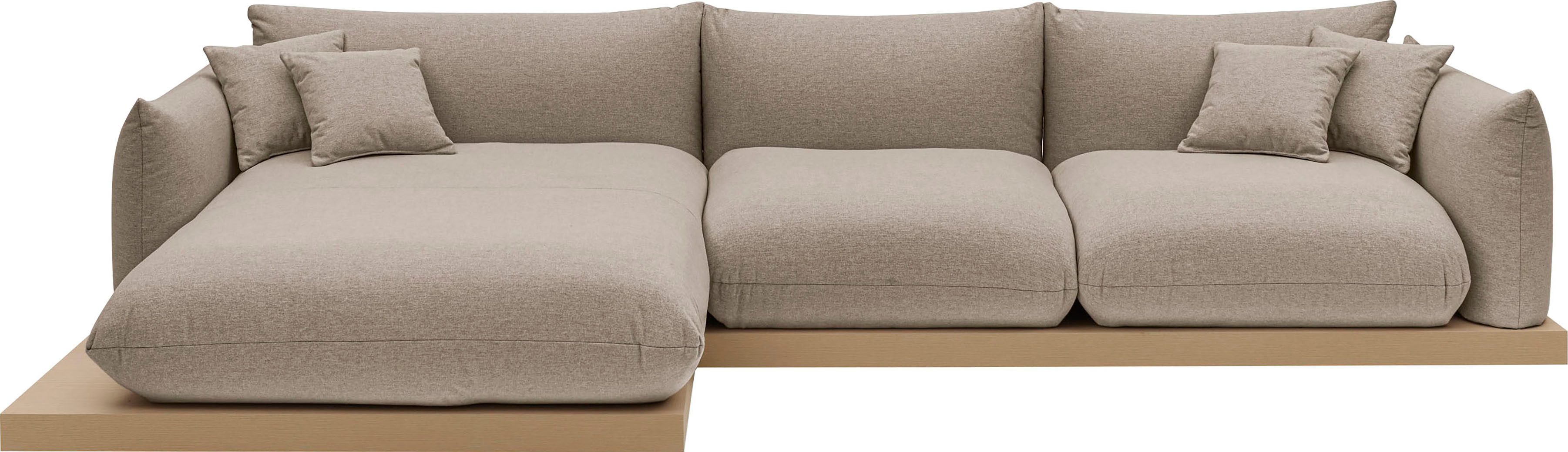 OTTO home Ecksofa Kalix, Polsterecke mit kräftigem Holz-Plateau, moderne Co günstig online kaufen