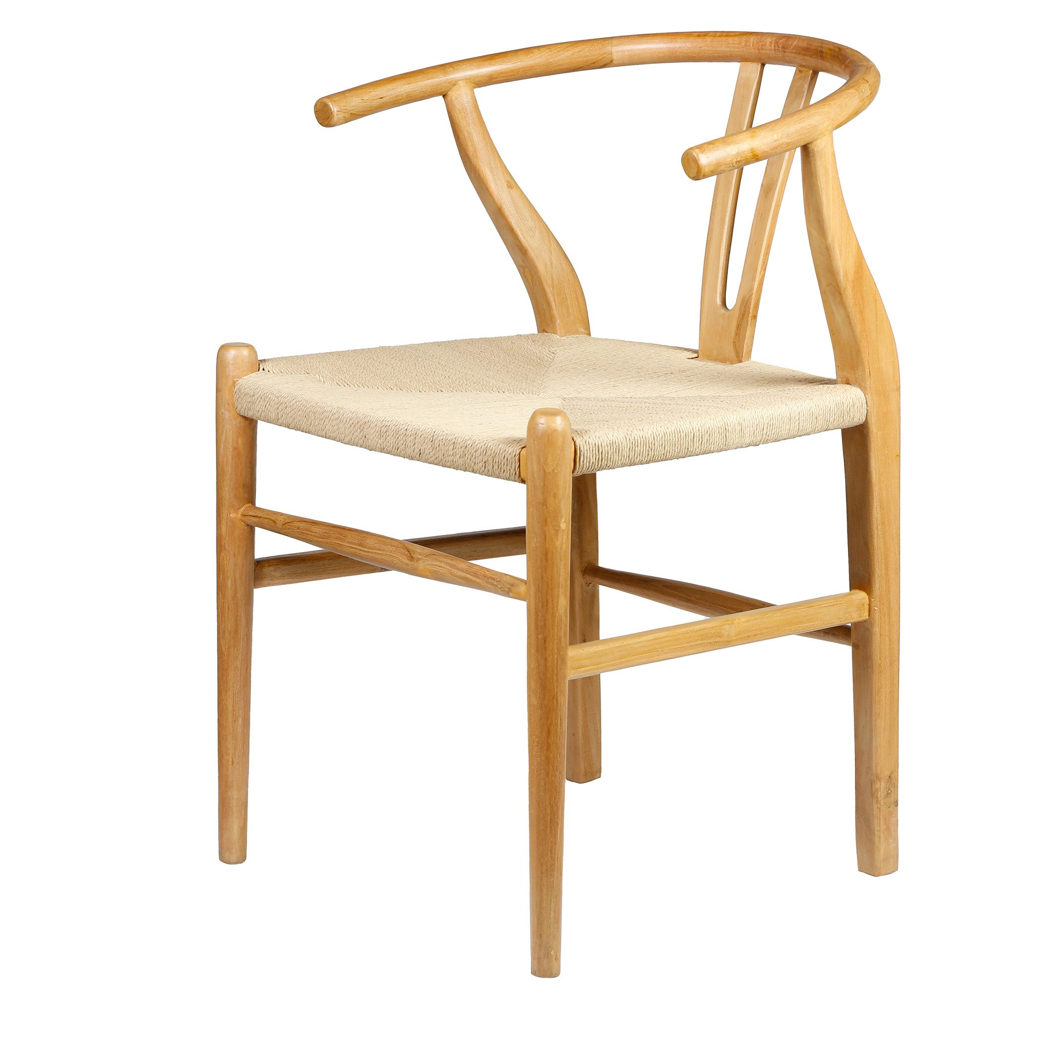 Casa Moro Esszimmerstuhl Holzstuhl mit Armlehne Beige (einzigartiger Esszimmer Stuhl Holz), Esszimmerstühle auch im 2er 4er 6er Set