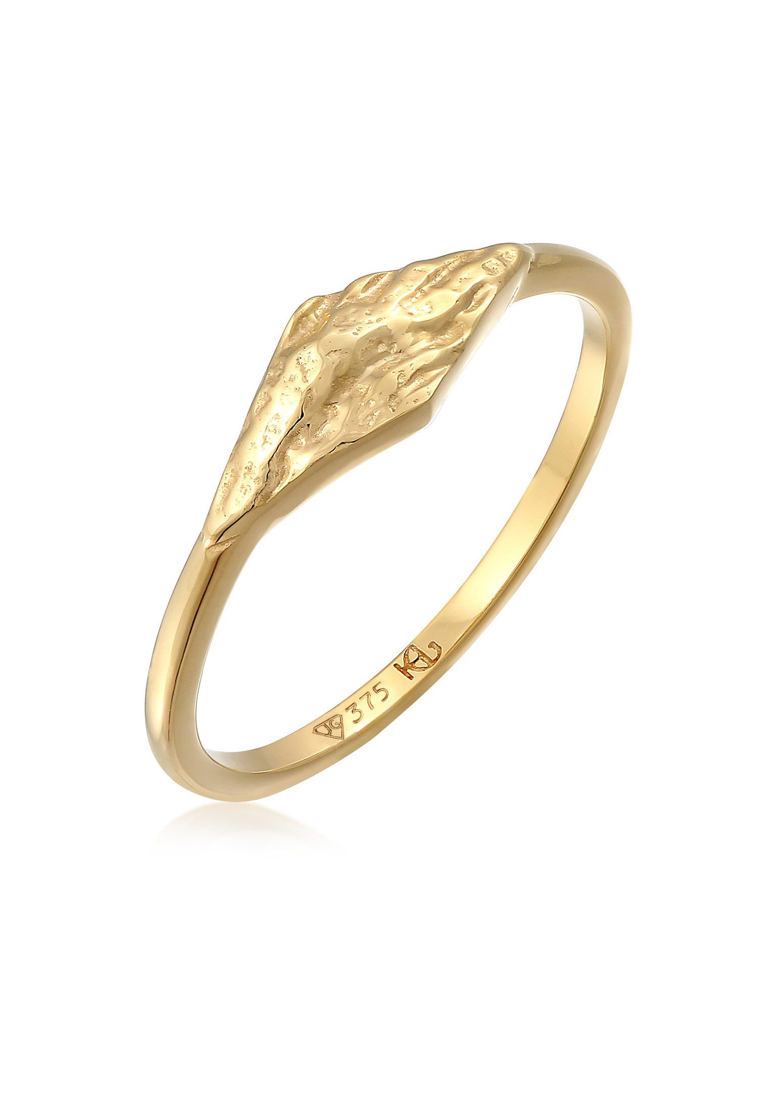 HAZE & GLORY Fingerring Siegelring Marquis - Gratitude 375 Gelbgold, Geo
