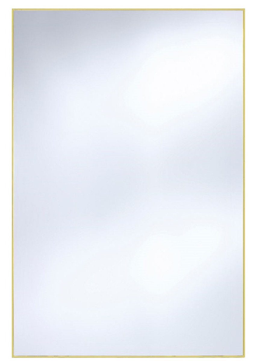 Casa Padrino Wandspiegel Wandspiegel mit mattgoldem Aluminiumrahmen 80 x H. 120 cm - Luxus Spiegel