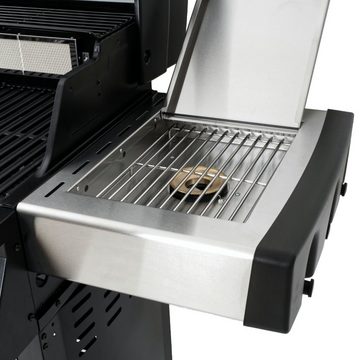 BBQ-Toro Gasgrill Premium Edelstahl Gasgrill - 4 Brenner + Seitenbrenner und Backburner