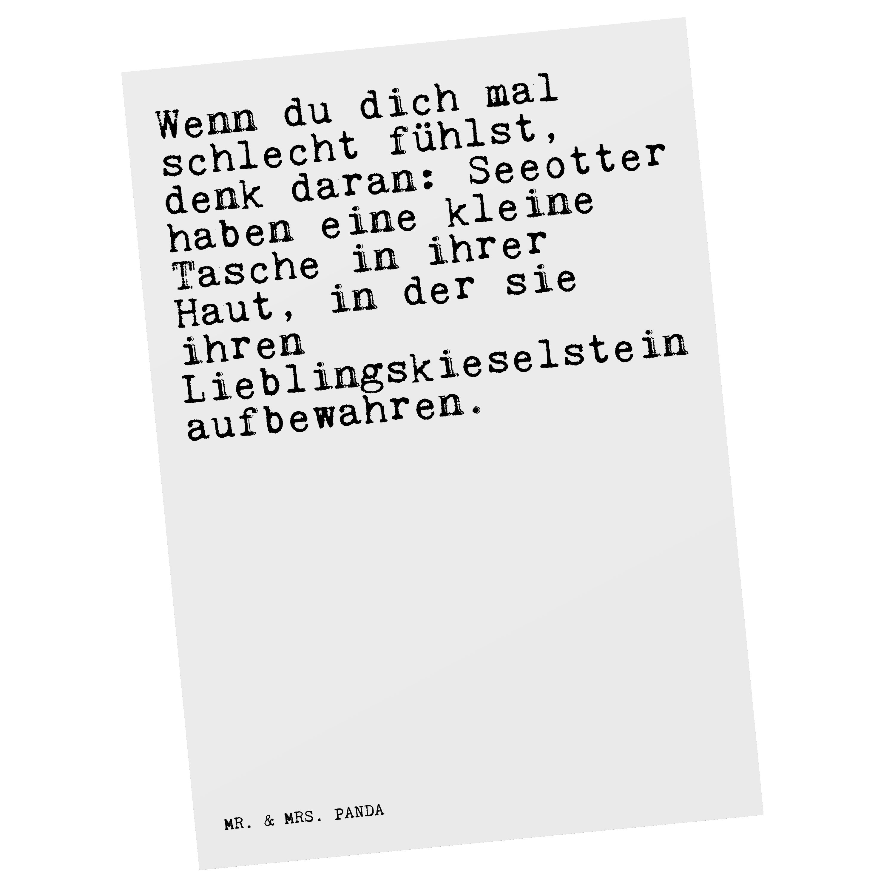 Mr. & Mrs. Panda Postkarte »Wenn du dich mal... Weiß Geschenk