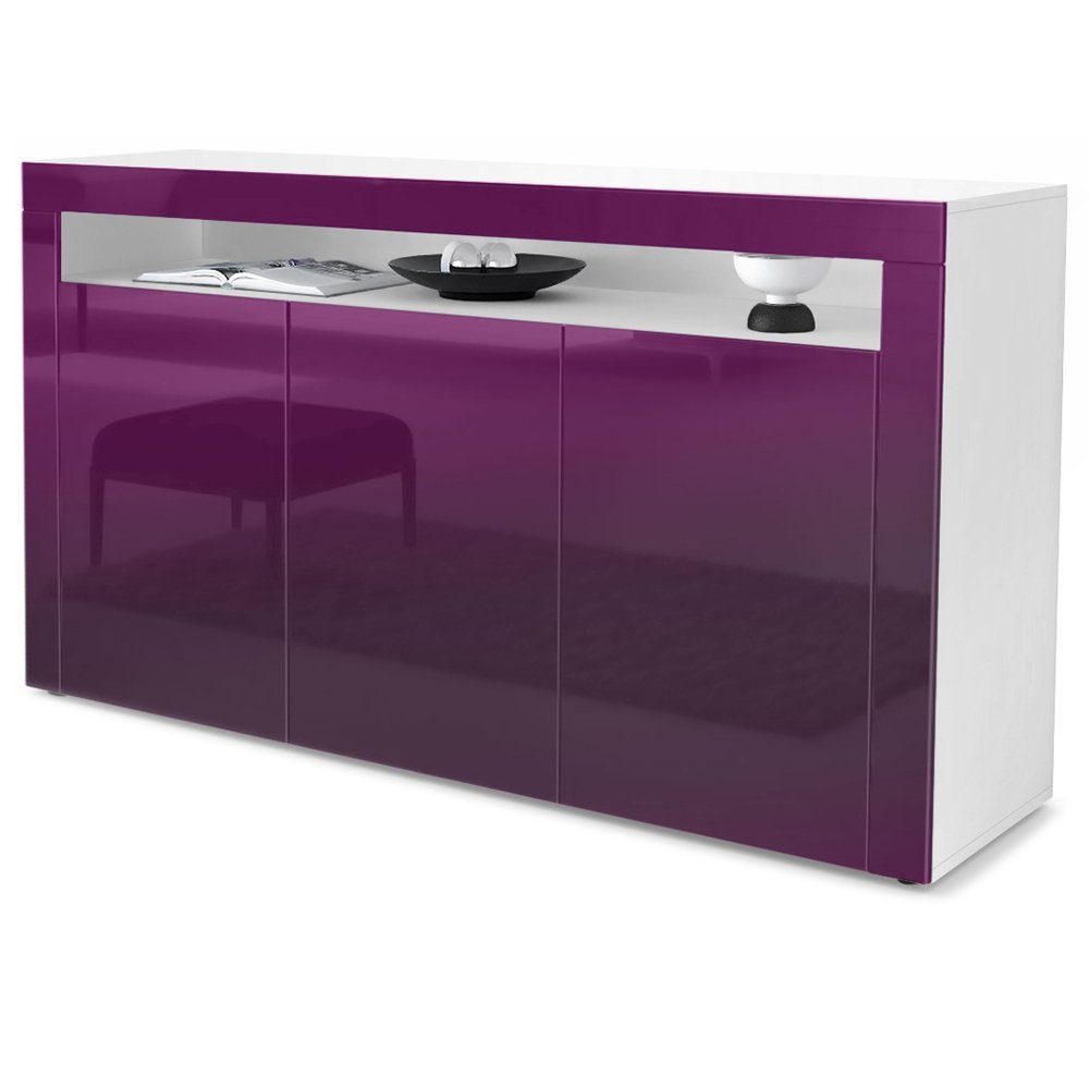 Vladon Sideboard Valencia (Sideboard, mit 3 Türen und 1 offenem Fach), Weiß günstig online kaufen