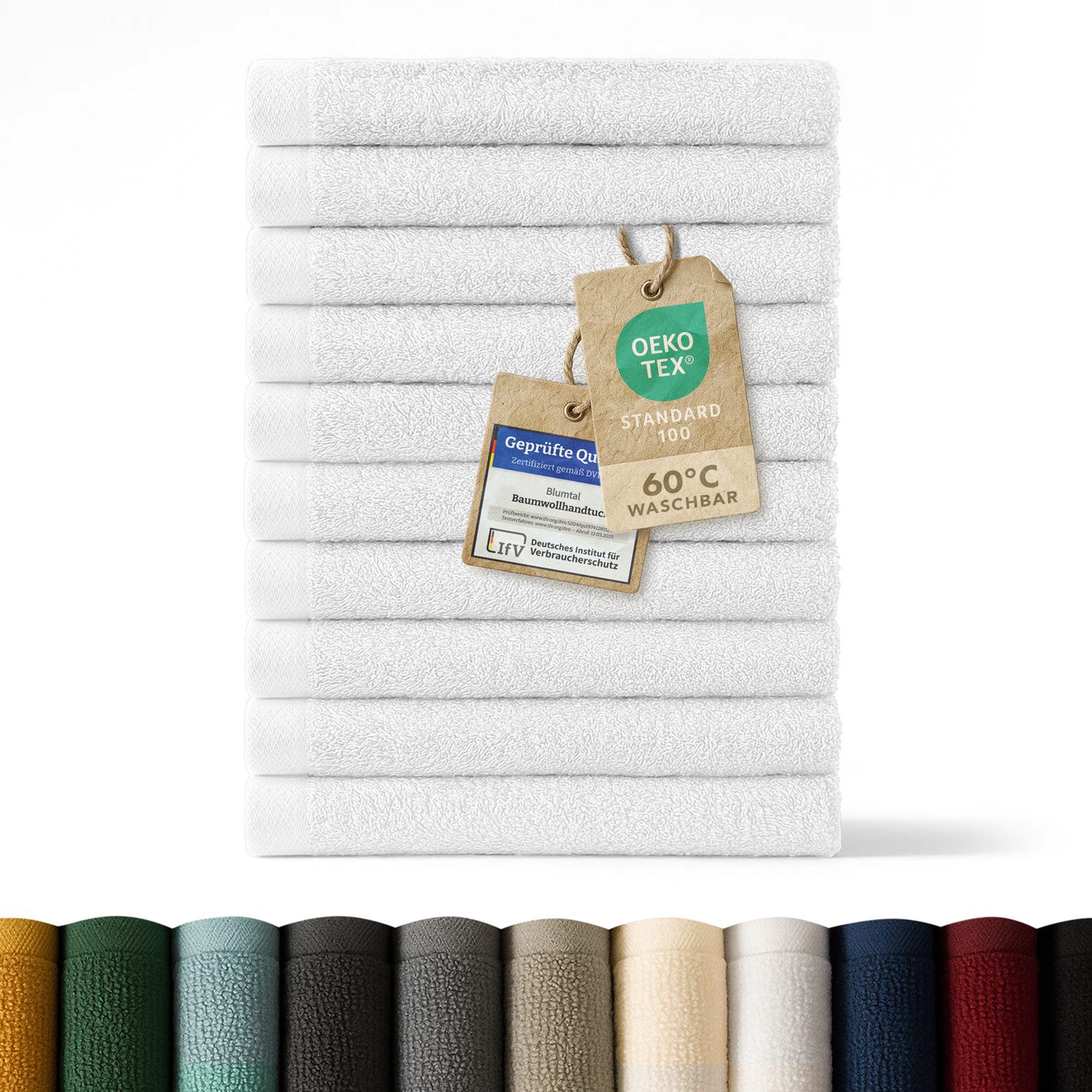 Blumtal Gästehandtücher Premium 30x30cm oder 30x50cm weich und saugstark, Frottee (12-St), 10er (30x50cm), 12er und 24er Set (30x30cm), 100% Baumwolle
