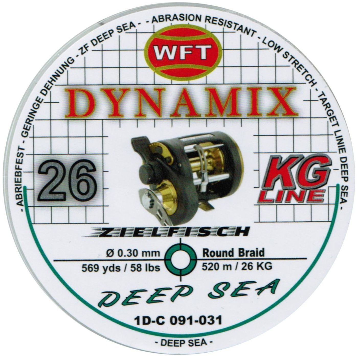 WFT Angelschnur WFT Dynamix Round Deep Sea grün 520m 0,30mm 26kg geflochtene Schnur, (520-St)
