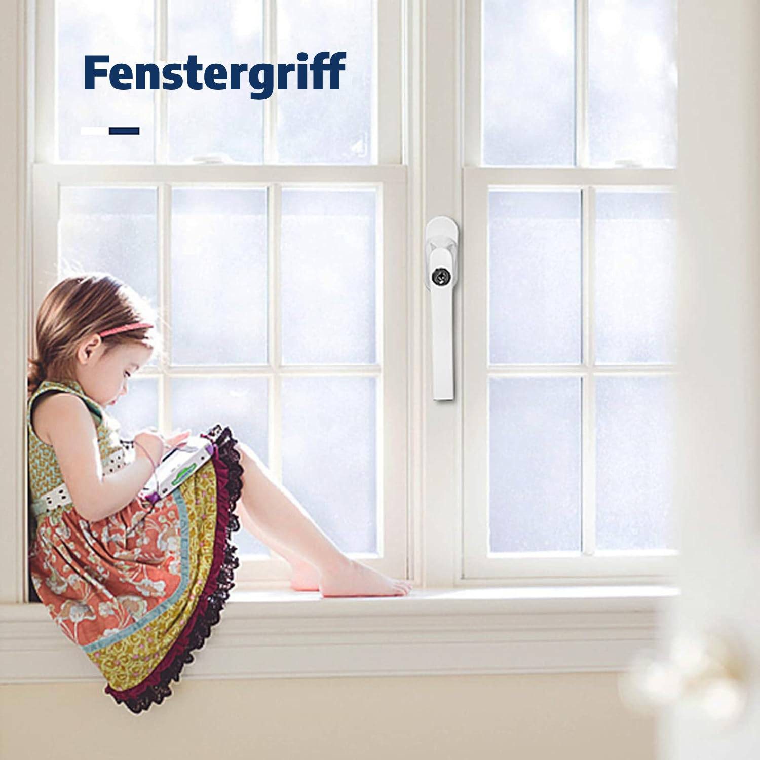 TLGREEN Fenstergriff Abschliessbarer Fenstergriff, L: 15,00 cm, (Kindersicherung Fenstersicherung mit Schloss, 8-tlg), Zur Befestigung von Fenstern, Balkontüren, Hoftüren usw
