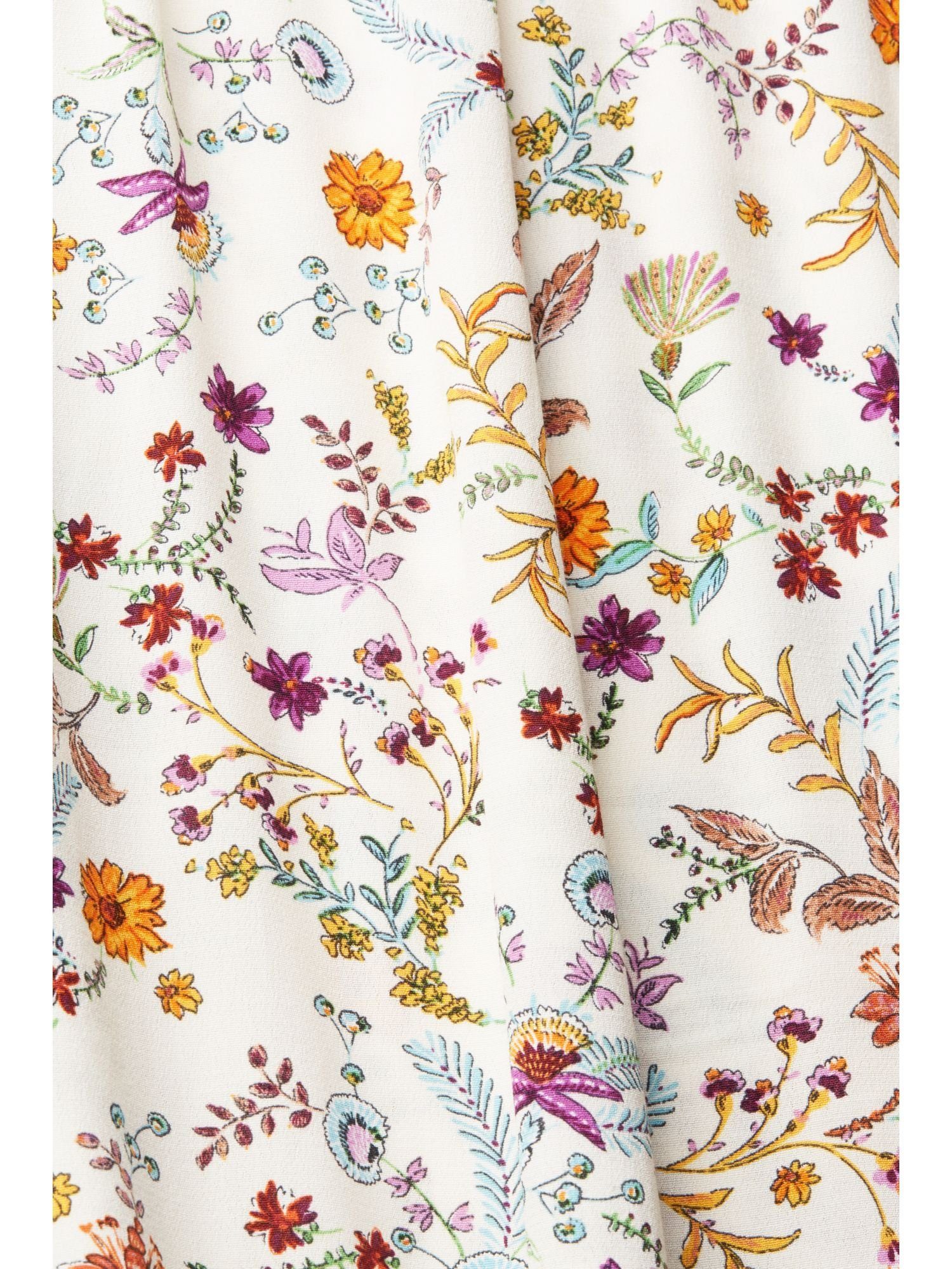 Damen Röcke Esprit Minirock Floral gemusterter Midirock mit Rüschenkante
