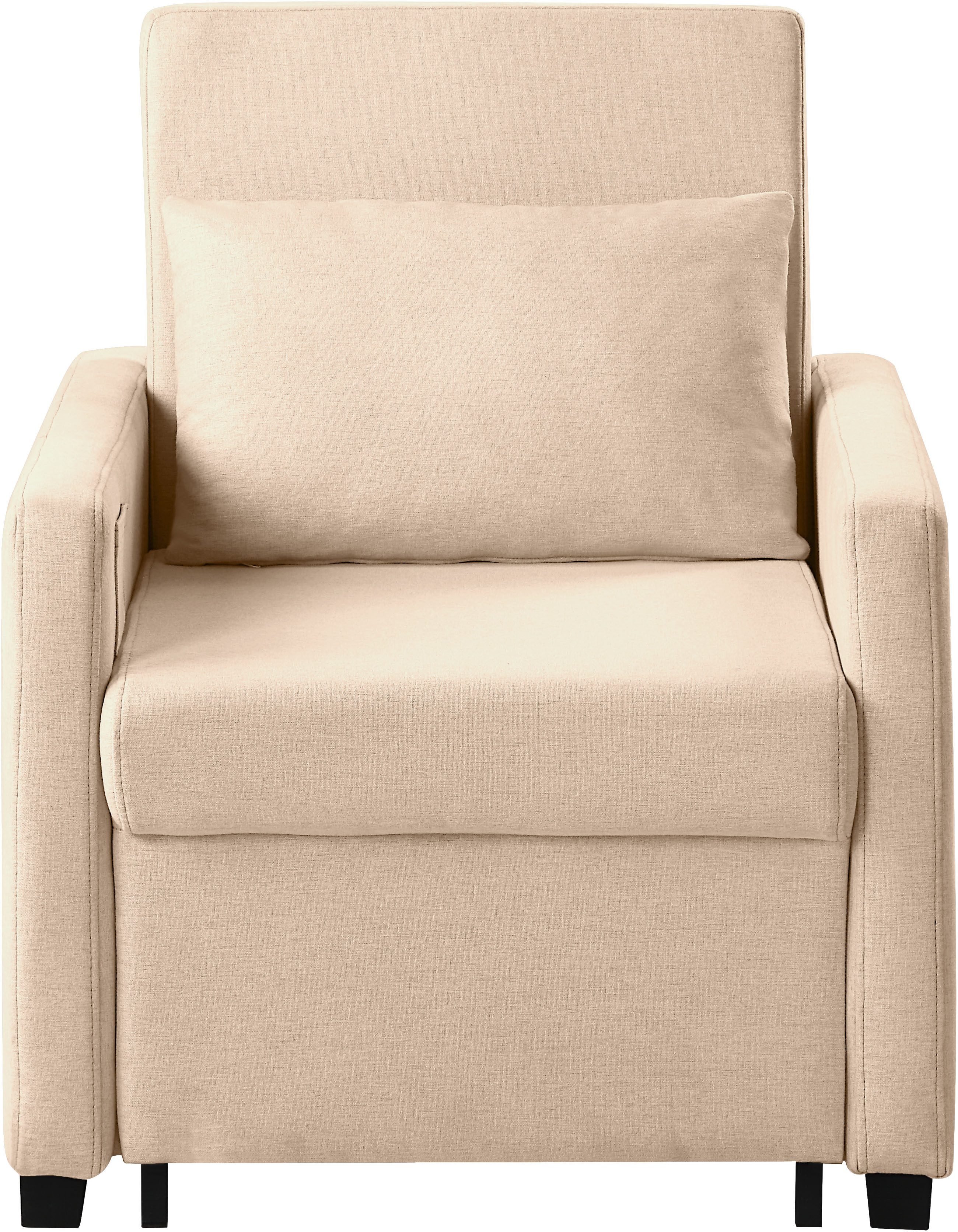 ATLANTIC home collection Relaxsessel Jerry, mit Bettfunktion, als Gästebett und inkl. Kissen