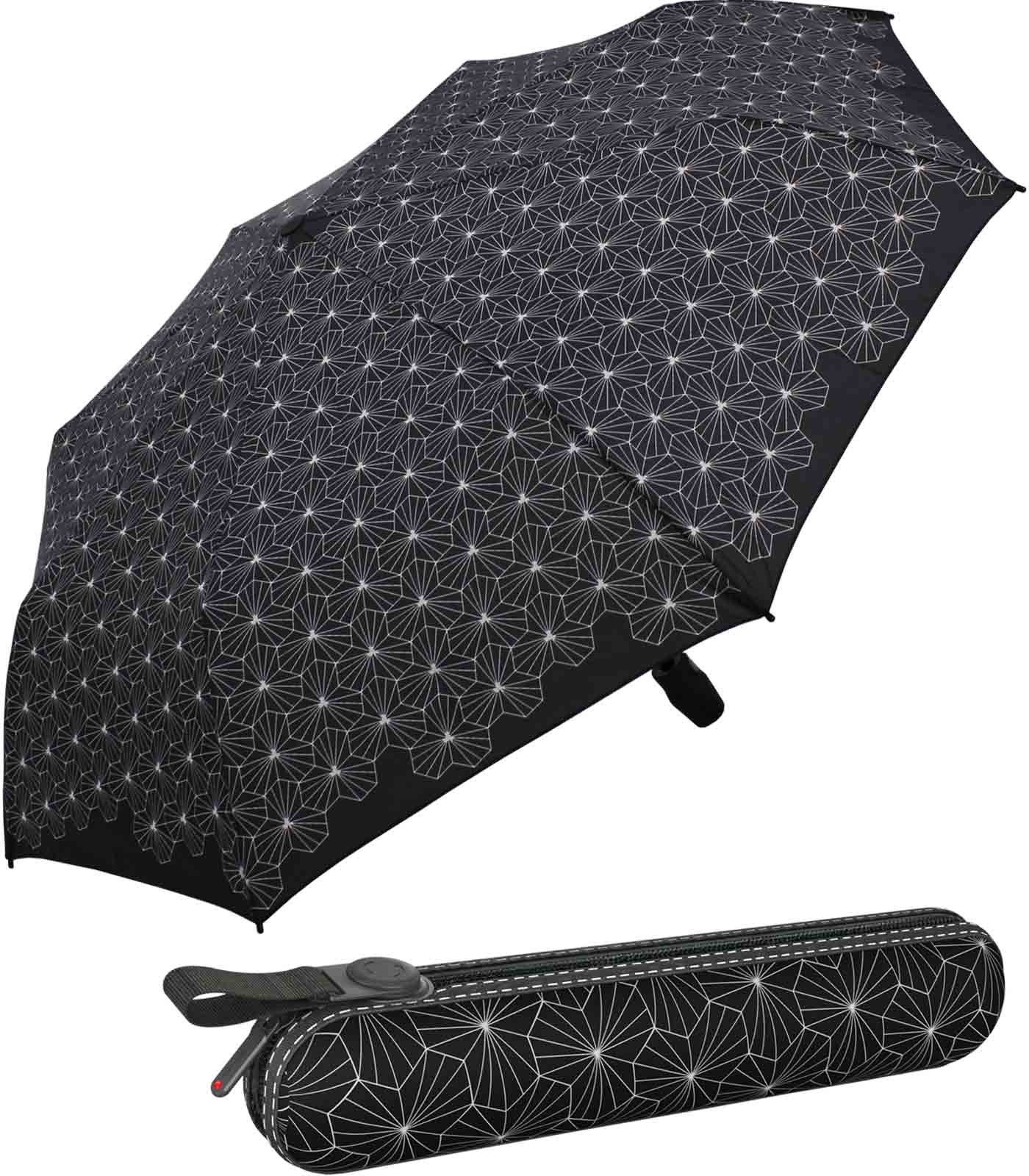 Duomatic komfortabel mit Knirps® mit elegant, X.200 Etui, und Taschenregenschirm zuverlässig Auf-Zu-Automatik Lotus, - stabilem