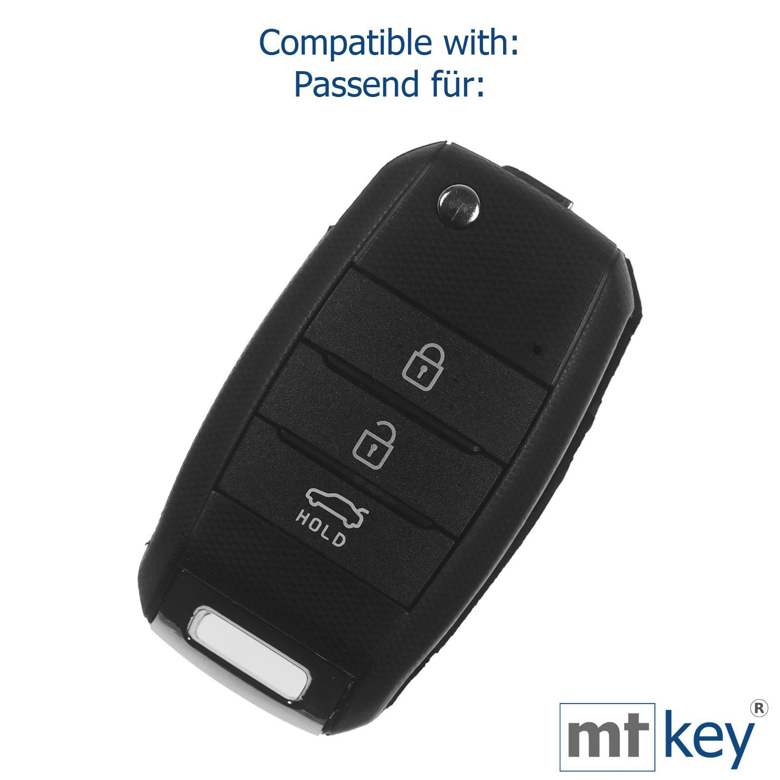Sportage mt-key Weiß, Schutzhülle Silikon Tasten Ceed Rio Soul Softcase Schlüssel Schlüsseltasche für KIA Stonicens 3 Picantio Autoschlüssel