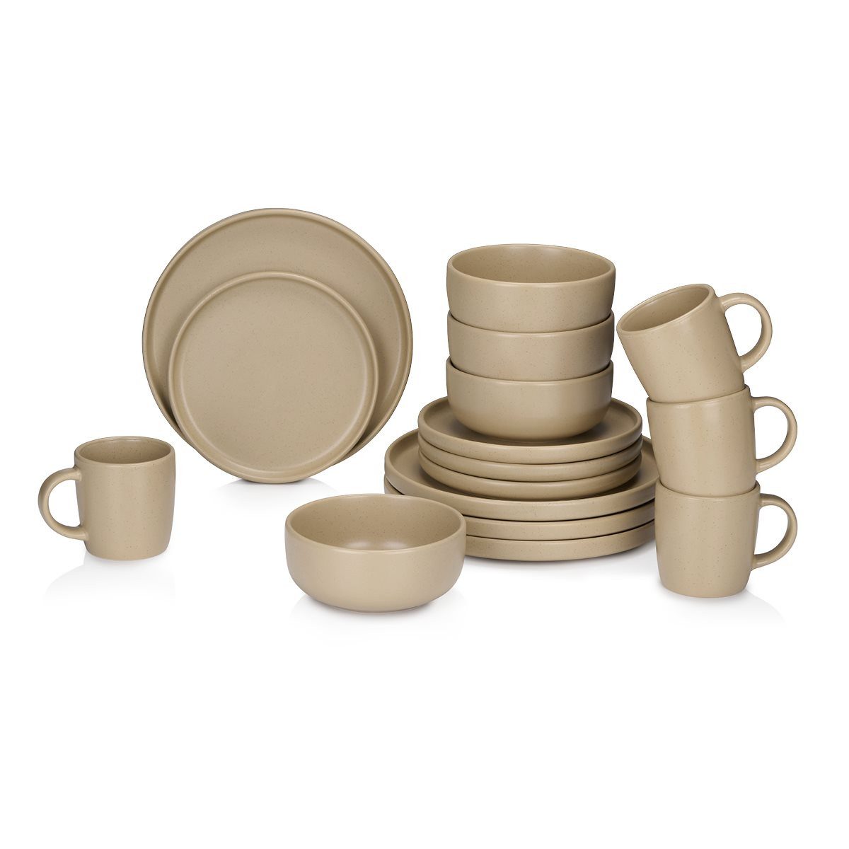Alpina Frühstücks-Geschirrset alpina Geschirrset 16Teilig - Sand, Tonware