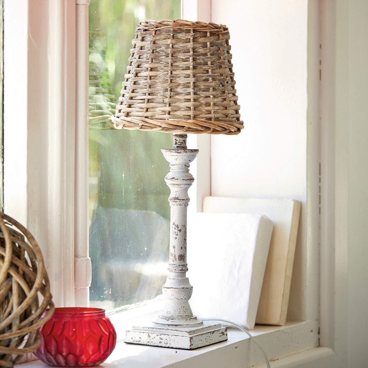 Mirabeau Tischleuchte Tischlampe Noelie braun/antikweiß