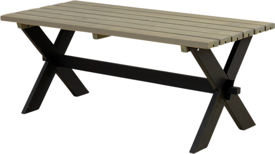 PLUS Gartentisch Plus Tisch Nostalgie 179x75x72cm schwarz graubraun, Witterungsbeständig