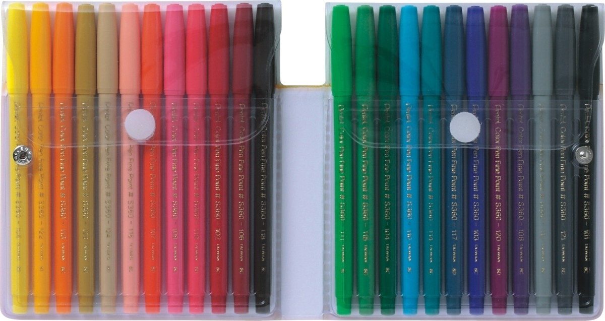 PENTEL Filzstift Faserschreiber Colour Pen 0,5-2,0mm VE=24 Farben