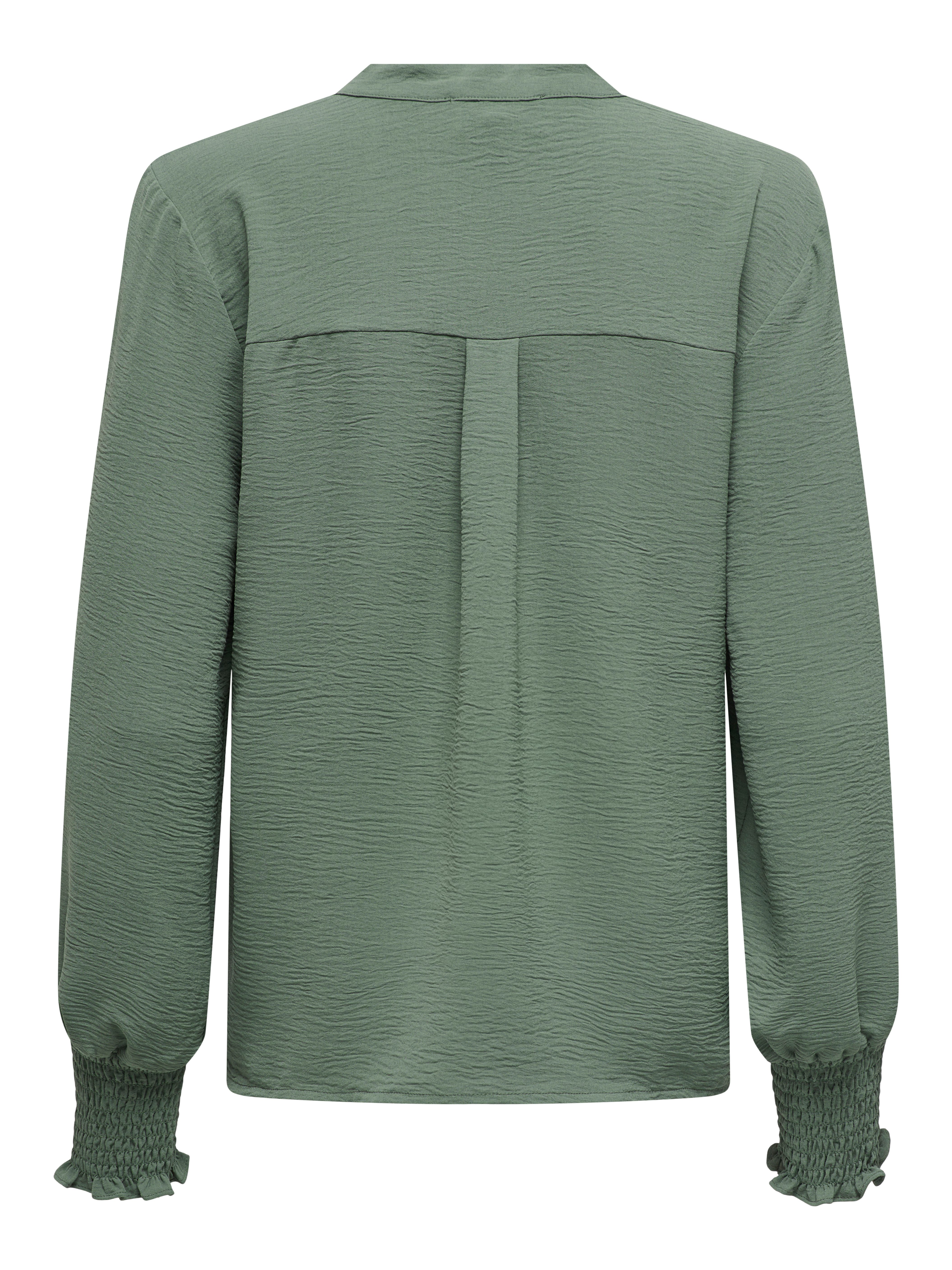 ONLY Blusenshirt ONLMETTE V-NECK LS SMOCK TOP NOOS WVN Kunstfaser, regular fit – Bild 4 von 4