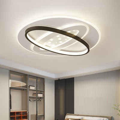 style home Deckenleuchte LED Deckenlampe 75W, Ø50*6cm, Voll dimmbar mit Fernbedienung, mit Sternen-Deko, für Wohnzimmer Schlafzimmer Kinderzimmer Büro