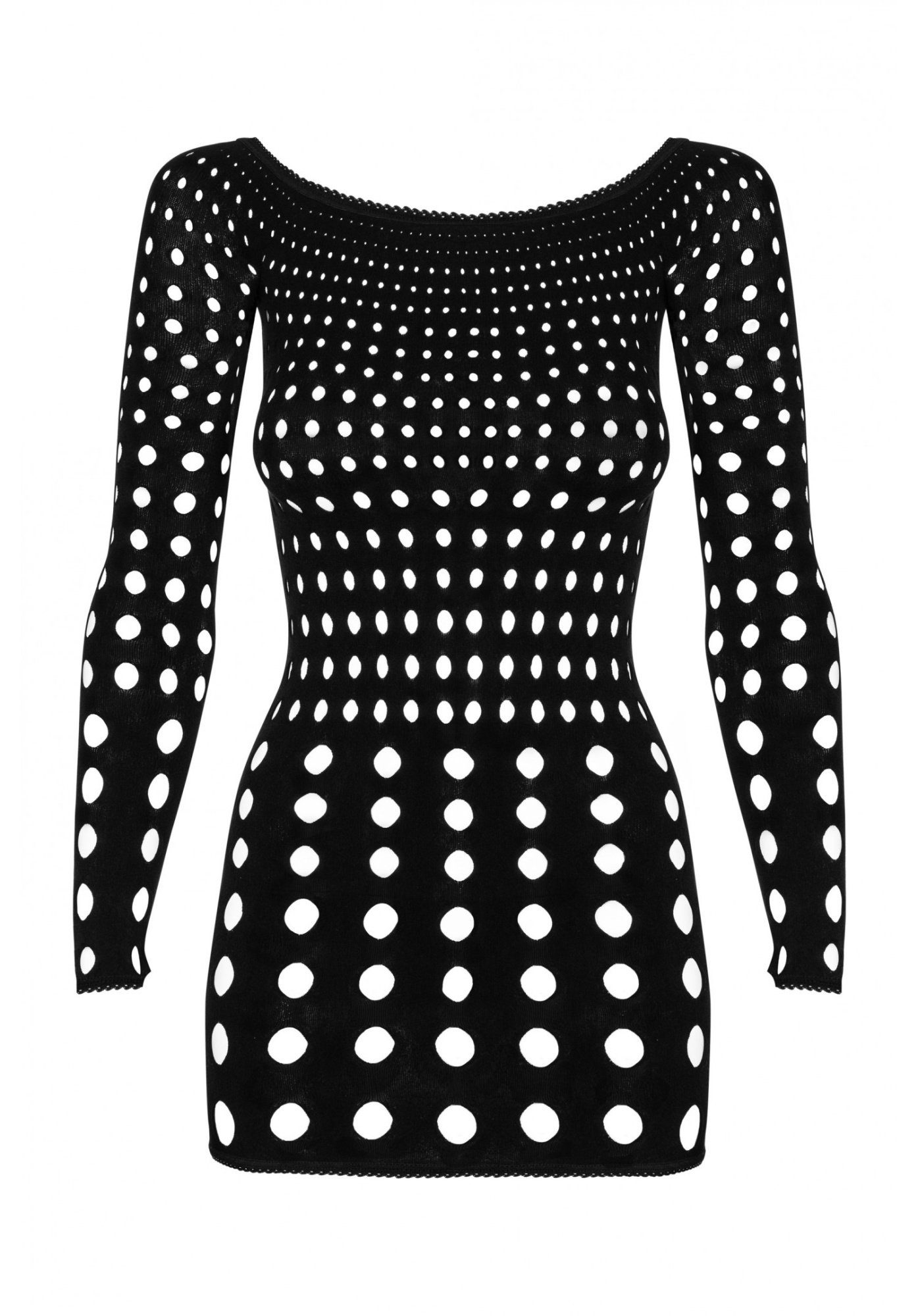 Obsessive Netzkleid Rocker Dress Kleid Netz-Kleid Mini-Kleid - schwarz (1-tlg) elastisch