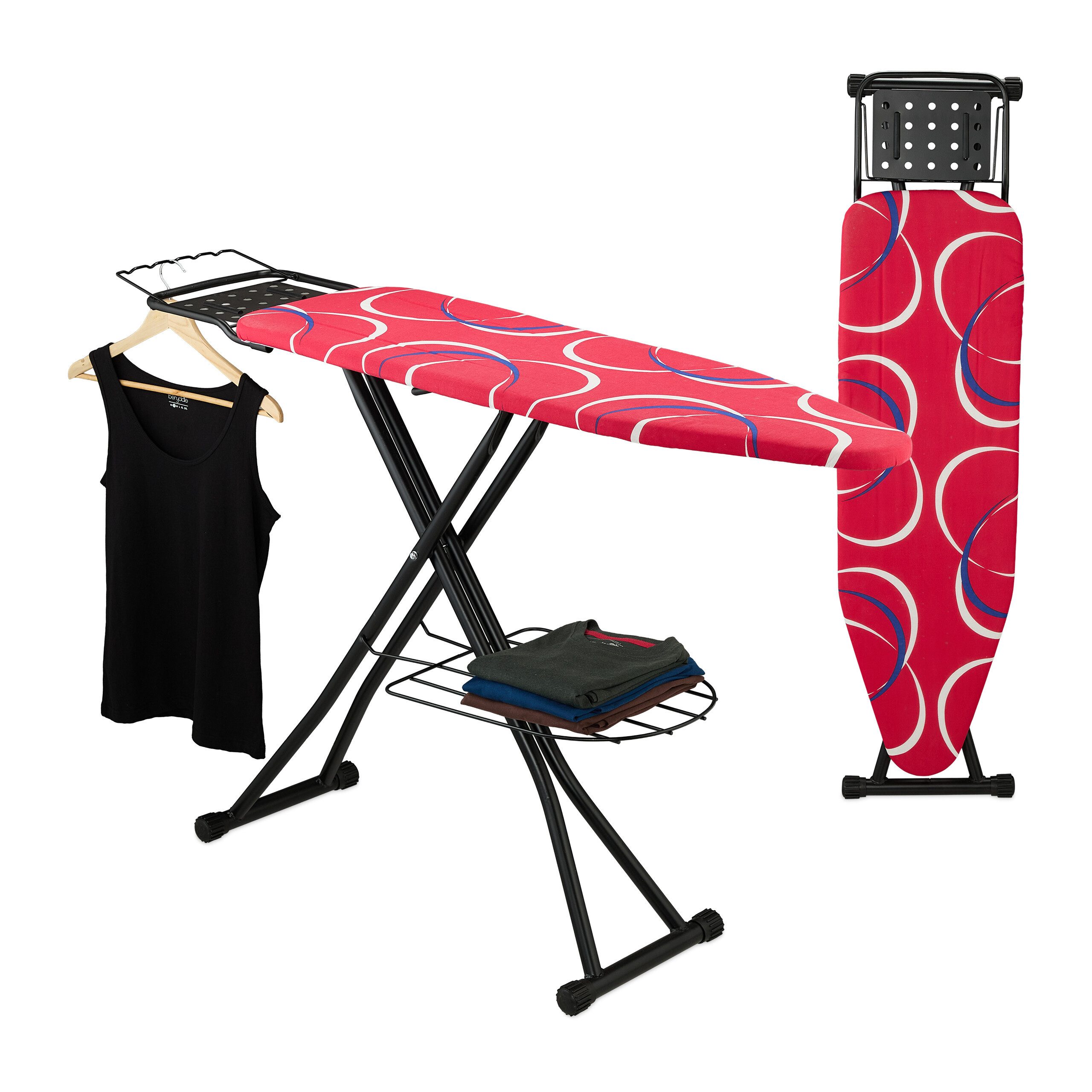 relaxdays Bügelbrett Bügelbrett 110 x 33 cm, Bügelfläche 110x33 cm