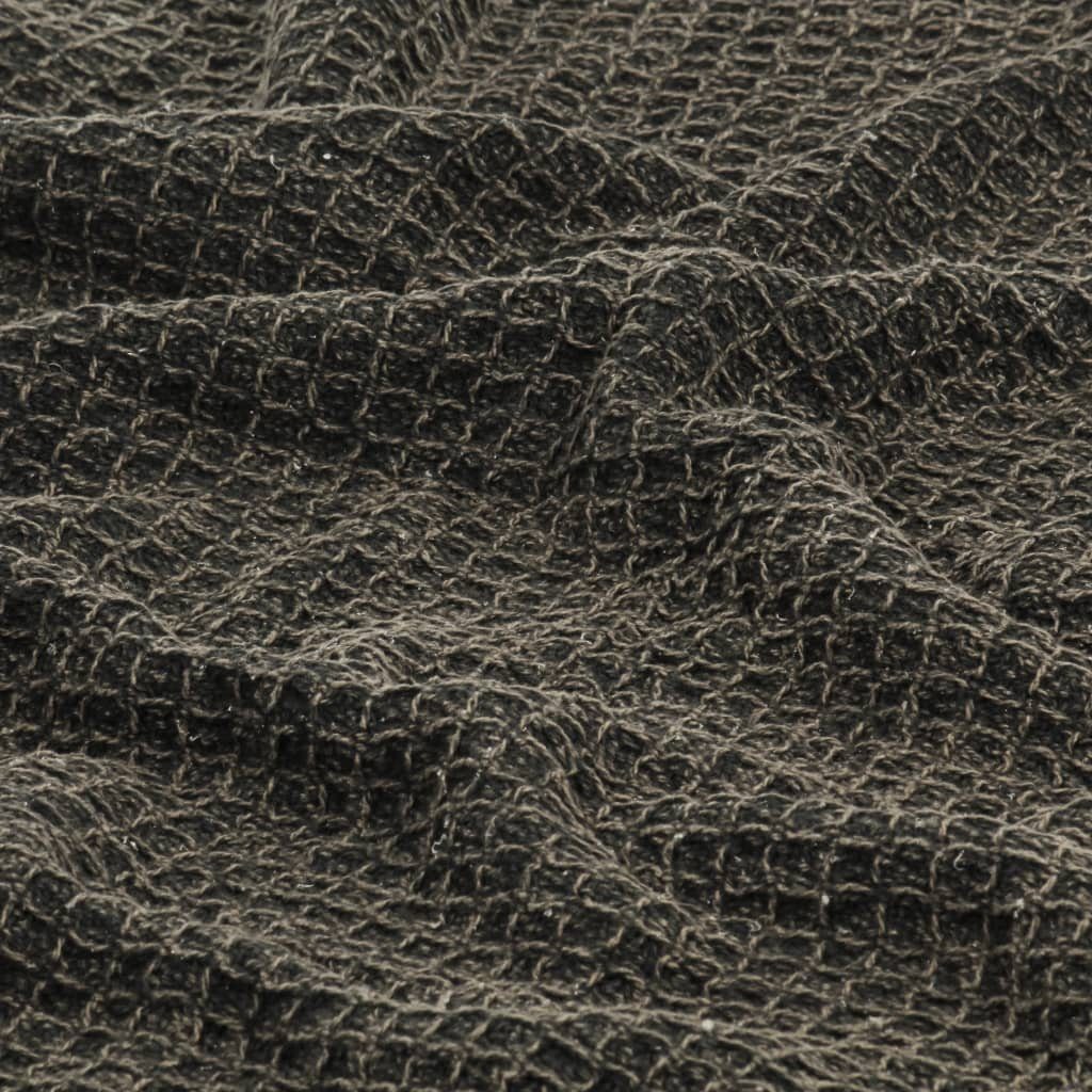 Bettüberwurf Überwurf Baumwolle Anthrazit/Braun, vidaXL 125x150 cm