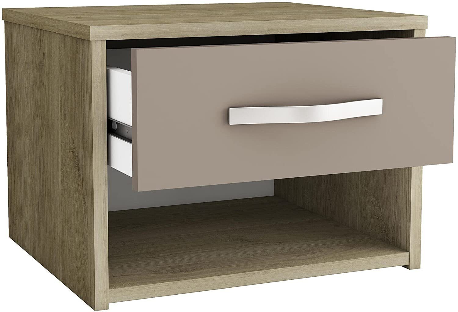 Nachtschrank habeig NACHTTISCH Schublade Nachttisch Holz Nachtkommode (678)