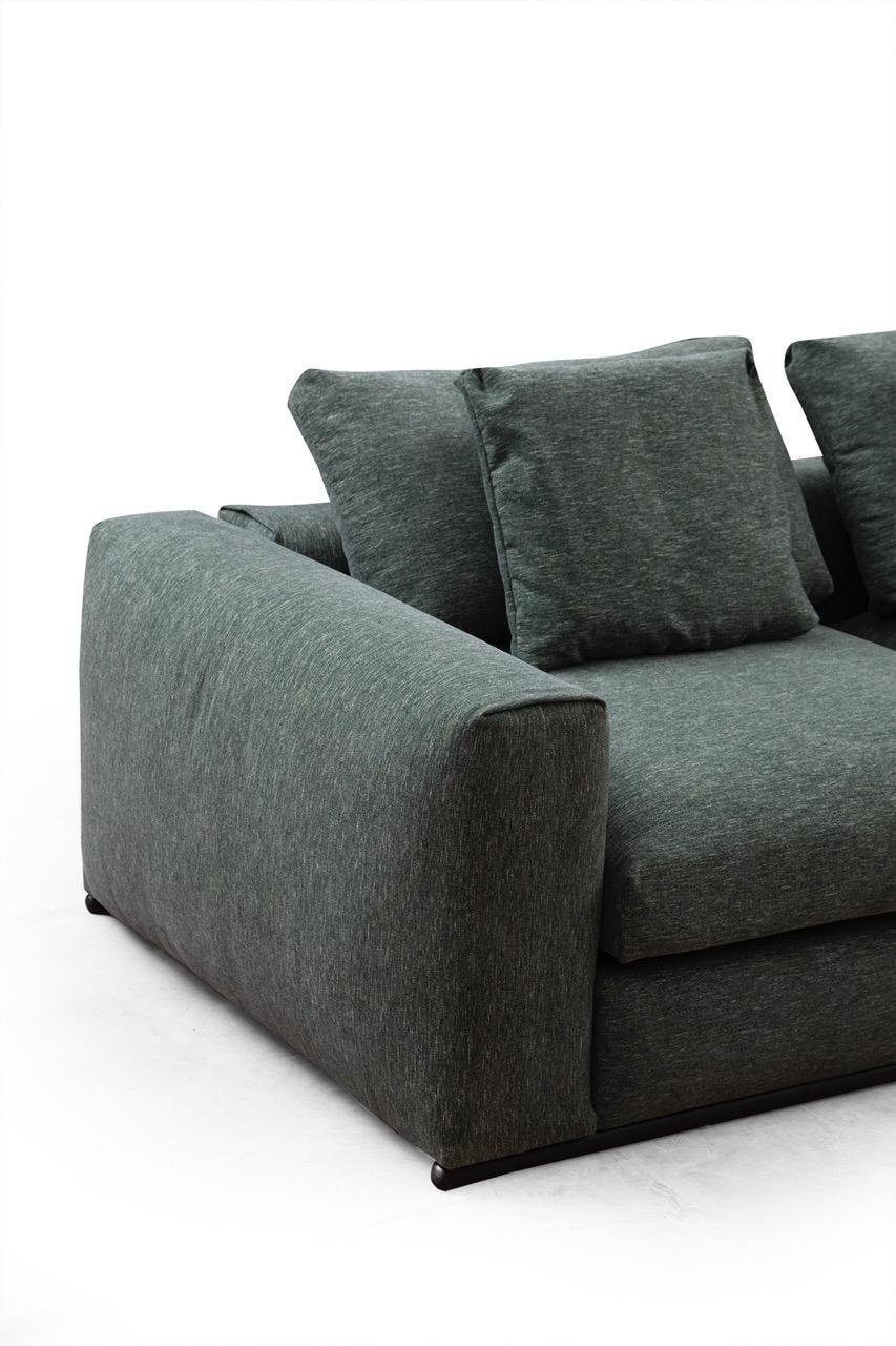 Teile, mit Moderne Couch Textil Ecksofa Ecksofa JVmoebel grün, in L-Form Neu Made 1 Europa Holz Wohnlandschaft