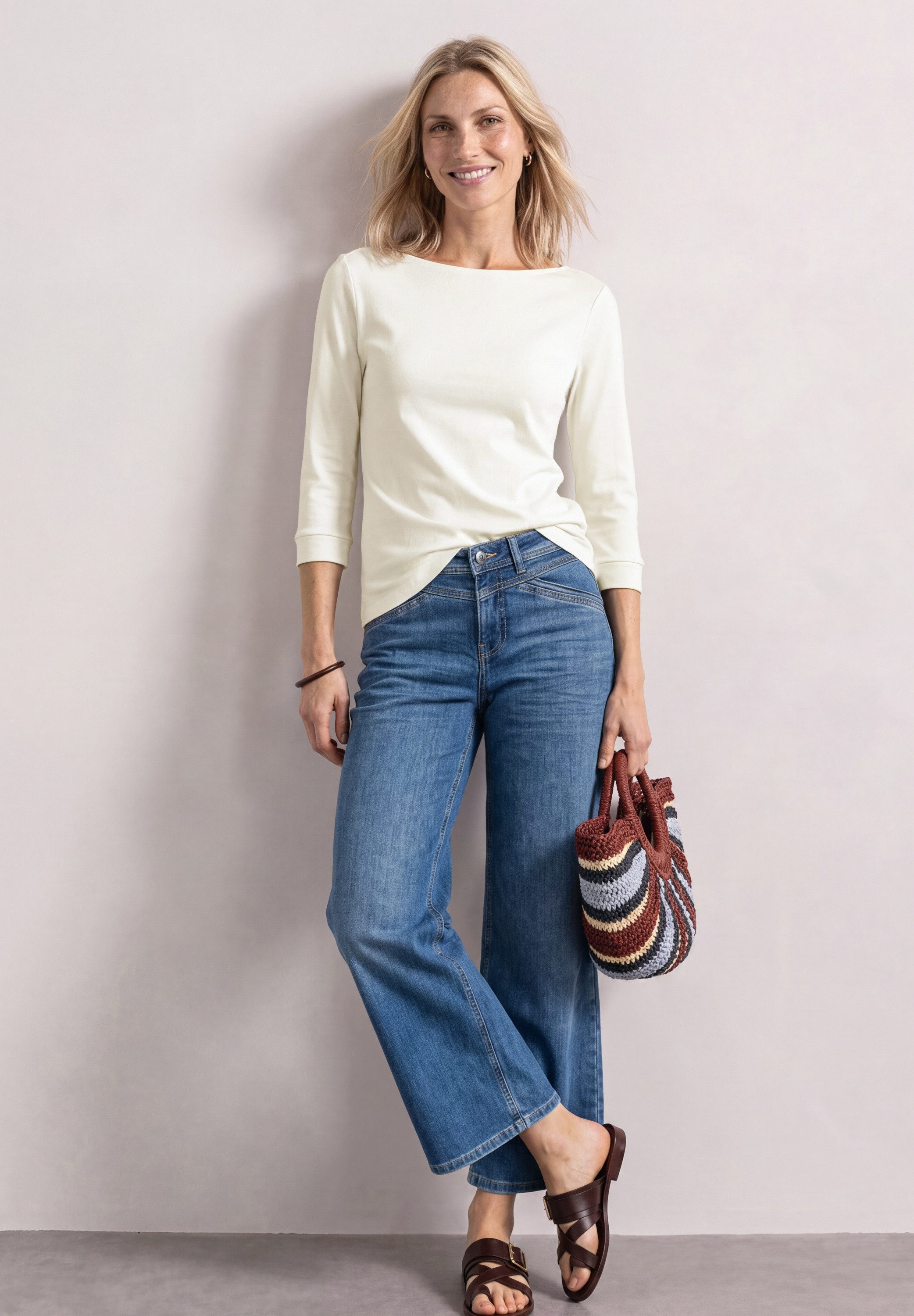 STREET ONE Langarmshirt mit U-Boot-Ausschnitt