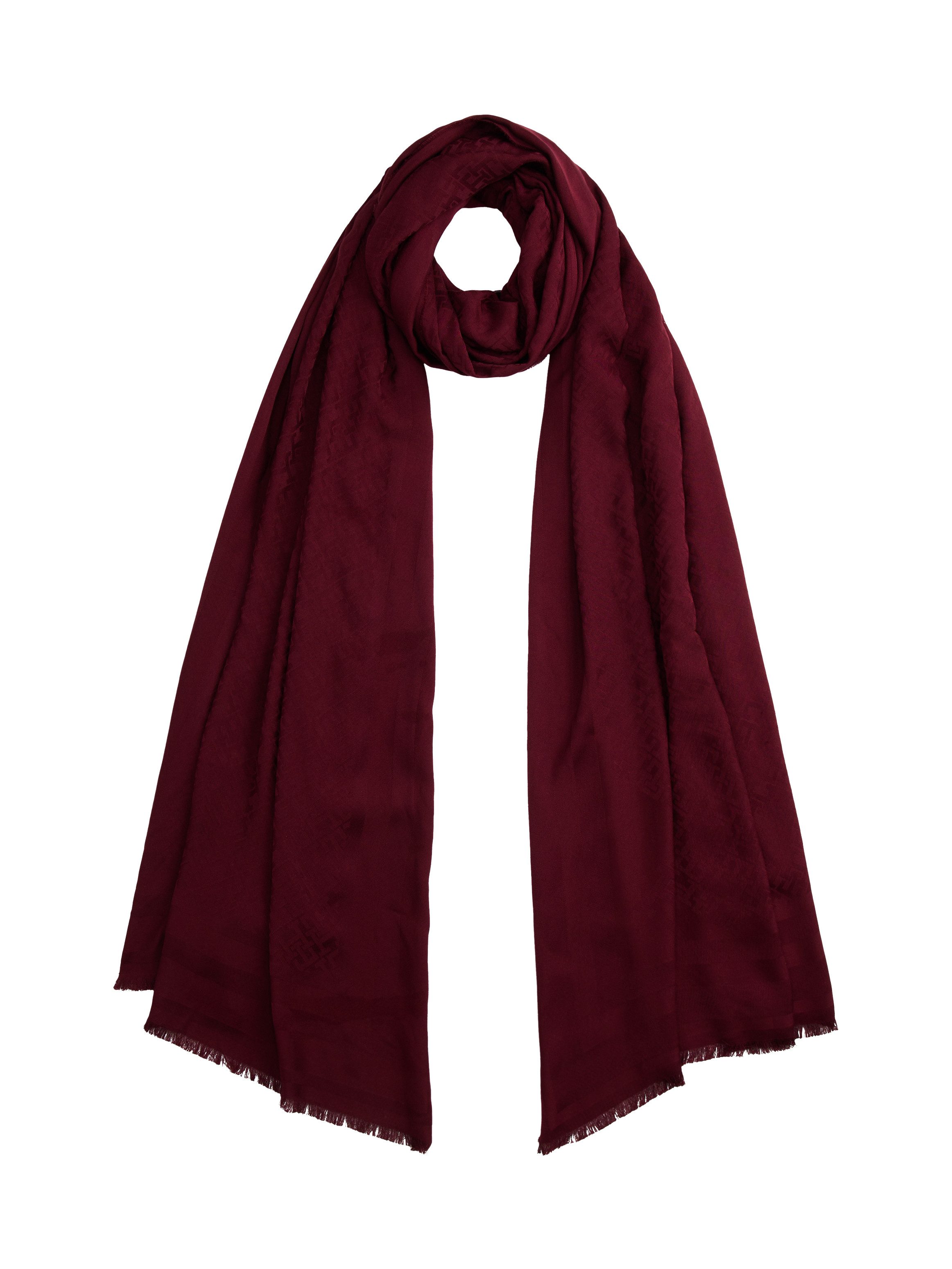 Tommy Hilfiger Schal TH MONOGRAM, mit Fransen und TH-Monogramm günstig online kaufen