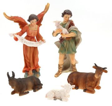 ELLUG Krippenfigur Krippenfiguren Set 11teilig, Höhe bis zu 19cm Laterne mit Licht, Weihnachtskrippe Figuren Krippenzubehör Weihnachtsdeko, aus Polyresin (11 St)