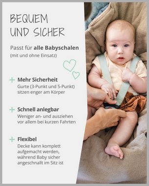 Einschlagdecke Für die Babyschale, Floral Sand, TOG-Wert 2,5, ULLENBOOM ®, Optimal für Frühling, Herbst und Winter, Made in EU