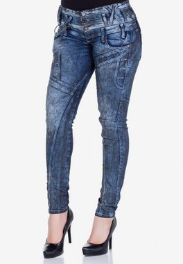 Cipo & Baxx Slim-fit-Jeans mit Dreifachbund