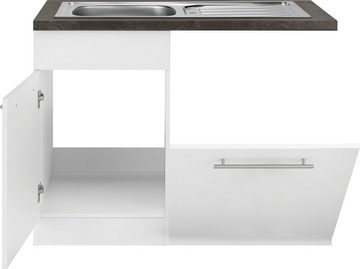 wiho Küchen Spülenschrank Unna 110 cm breit, inkl. Tür/Sockel/Griff für Geschirrspüler