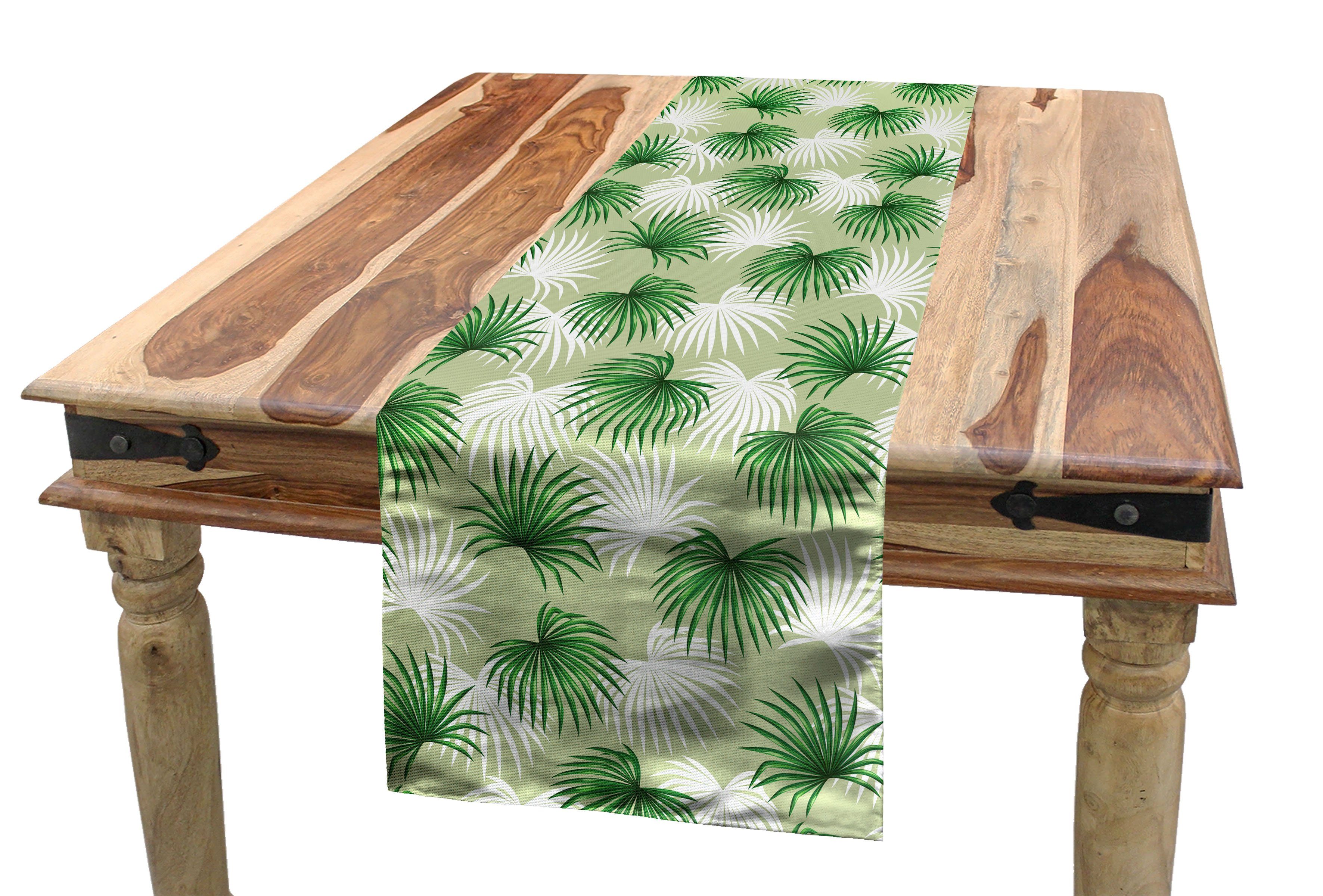 Abakuhaus Tischläufer Esszimmer Küche Blatt Rechteckiger Palm Dekorativer Tischläufer, Foliage Island Tree