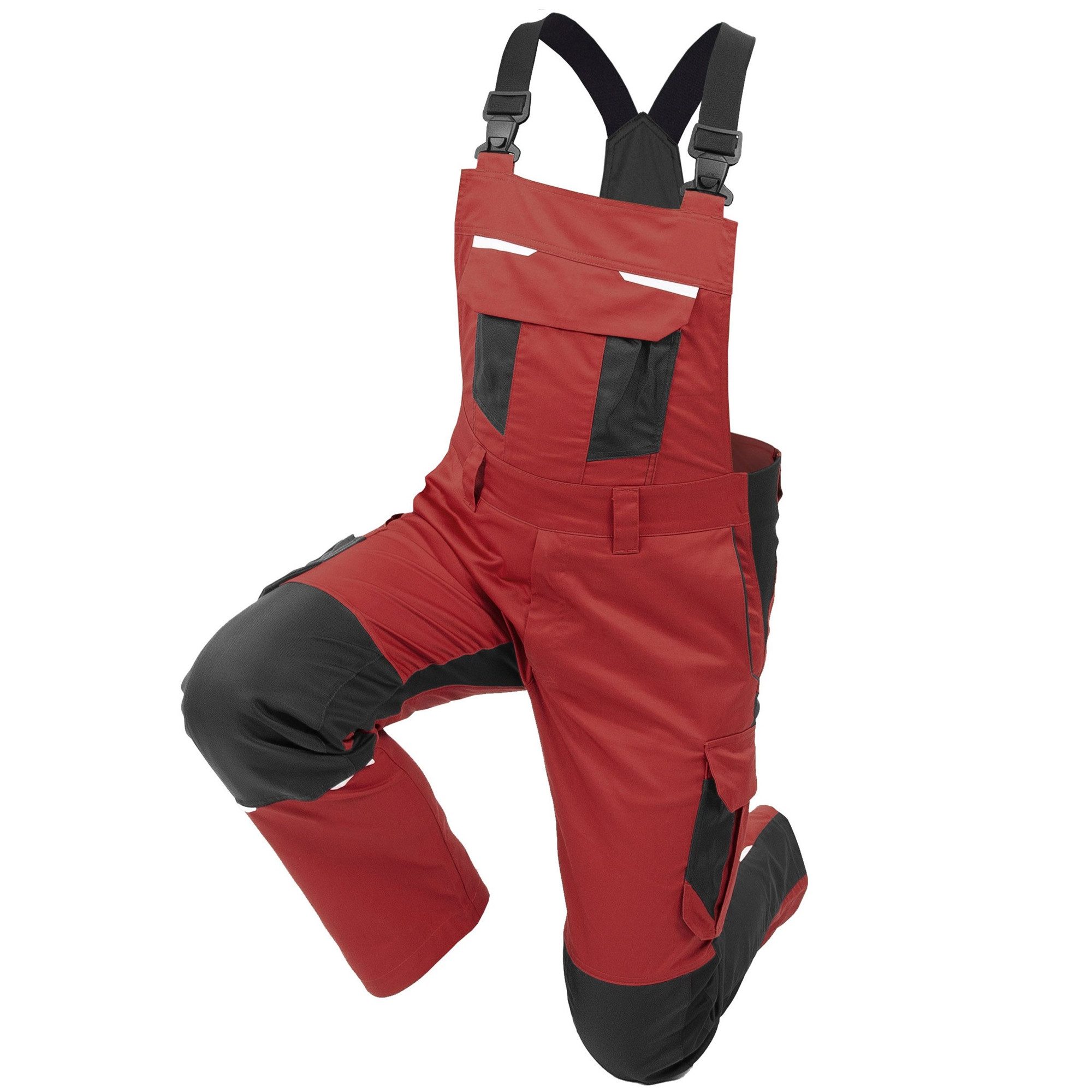 Qualitex Workwear Arbeitslatzhose INDustriewaschfähige Latzhose mit mechanischem Stretch - slim-fit
