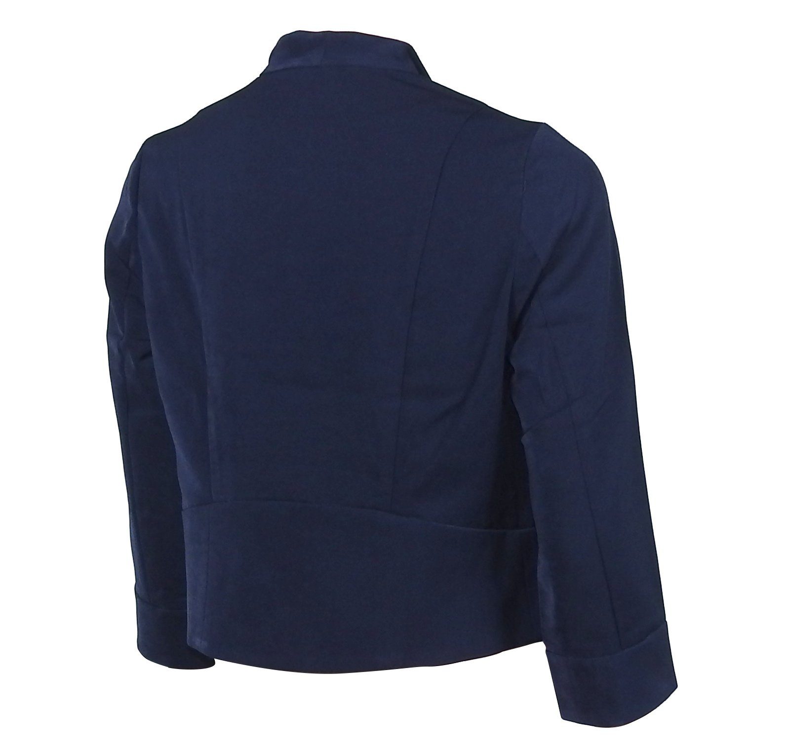 Sakko im Basic Look Jackett Kurzjacke mit Zipper Jacke Malito Damen Blazer ohne Kragen Blouson 6040