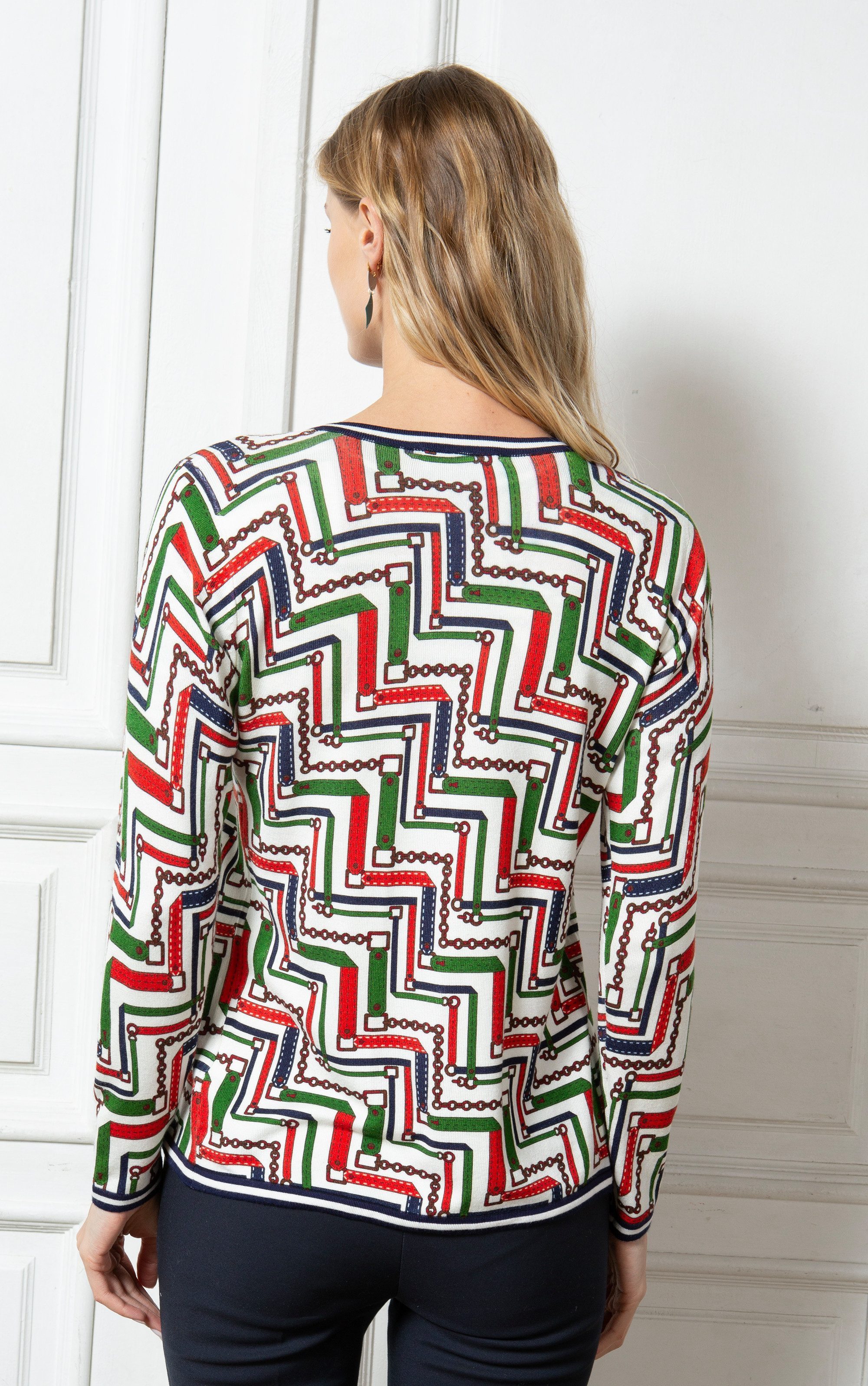Passioni Cardigan Twinset mit klassischem Schal-Print günstig online kaufen