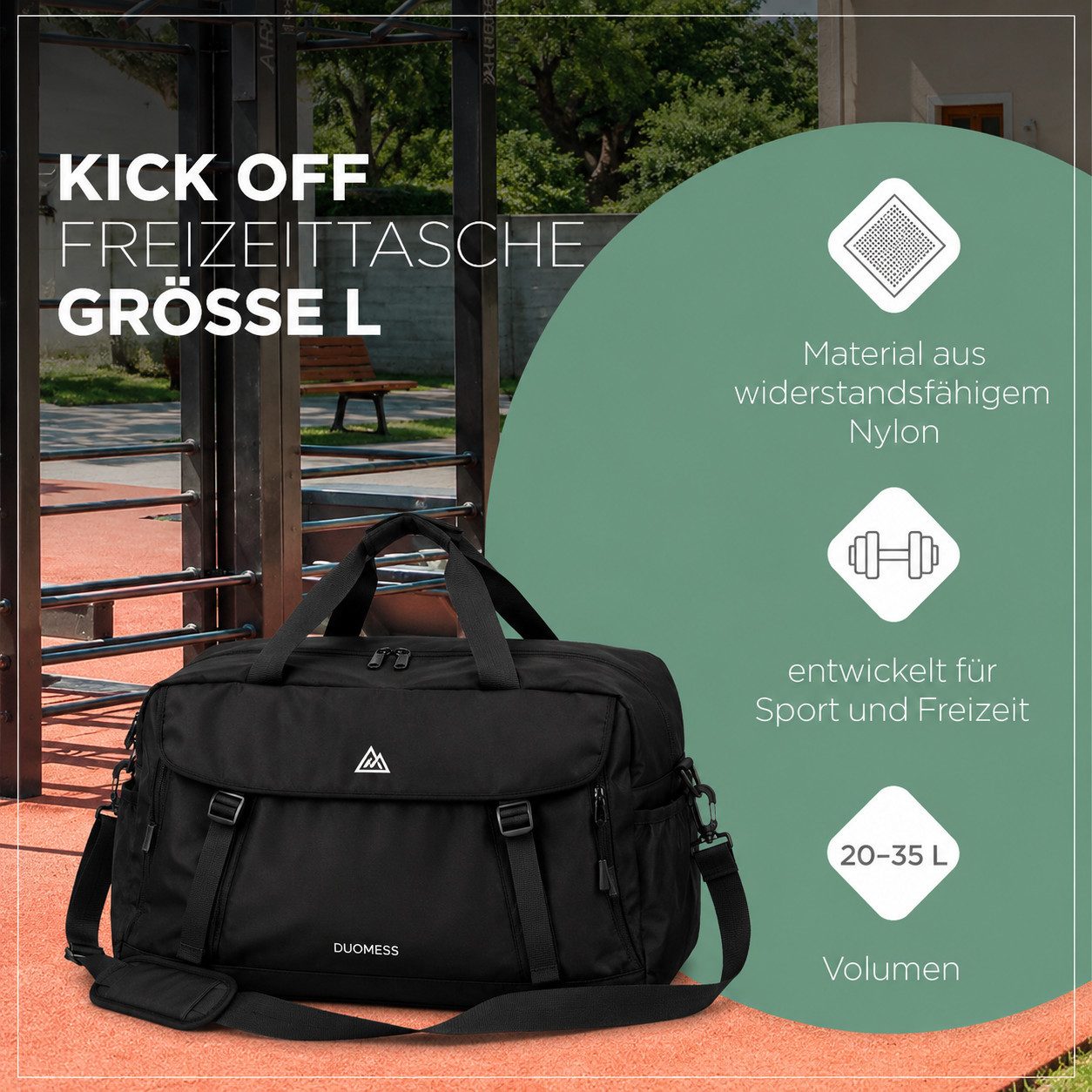ibettertec Sporttasche & Reisetasche für Damen und Herren klein I Trainingstasche (mit Schuhfach und Nassfach I, ideal als Reisetasche Handgepäck, Gym Bag), Fitness Tasche, Trainings Tasche, Sport Bag